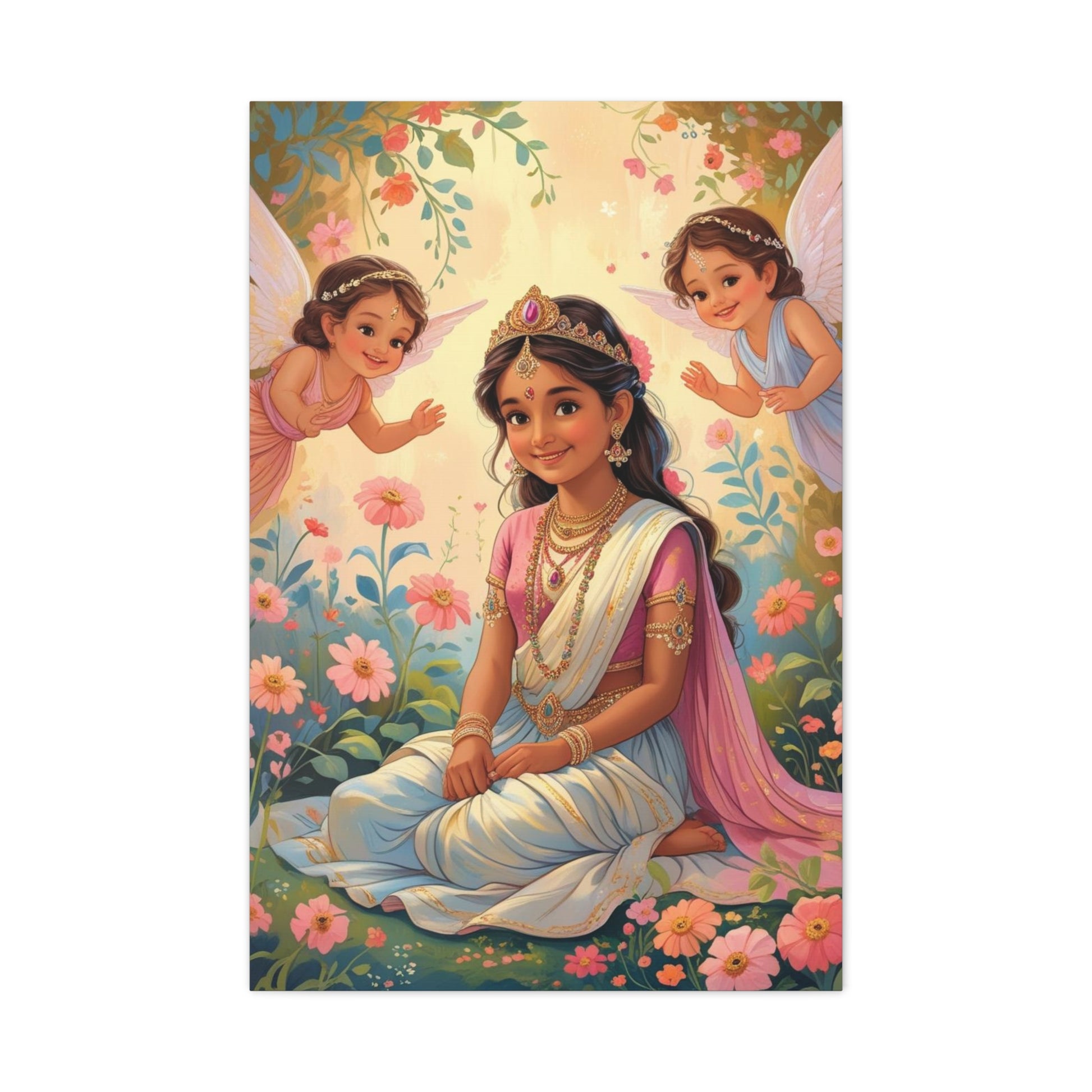 Göttinnen-Kunst auf Leinwand, spirituelle Wanddekoration, Feenprinzessin-Kunstwerk, Kinderzimmer-Wandkunst, einzigartiges Geschenk für Feierlichkeiten