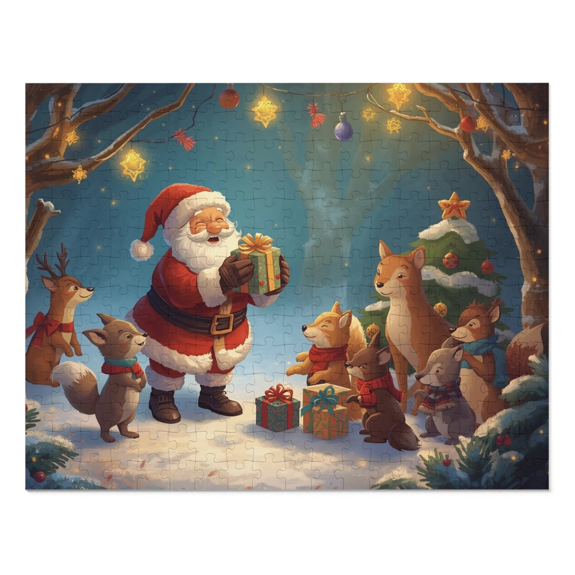 Weihnachtsmanns zauberhaftes Weihnachtspuzzle mit Dose, festliches Familienspiel, Weihnachtsgeschenk für Kinder, gemütliche Winterdekoration, lustige Aktivität für alle Altersgruppen