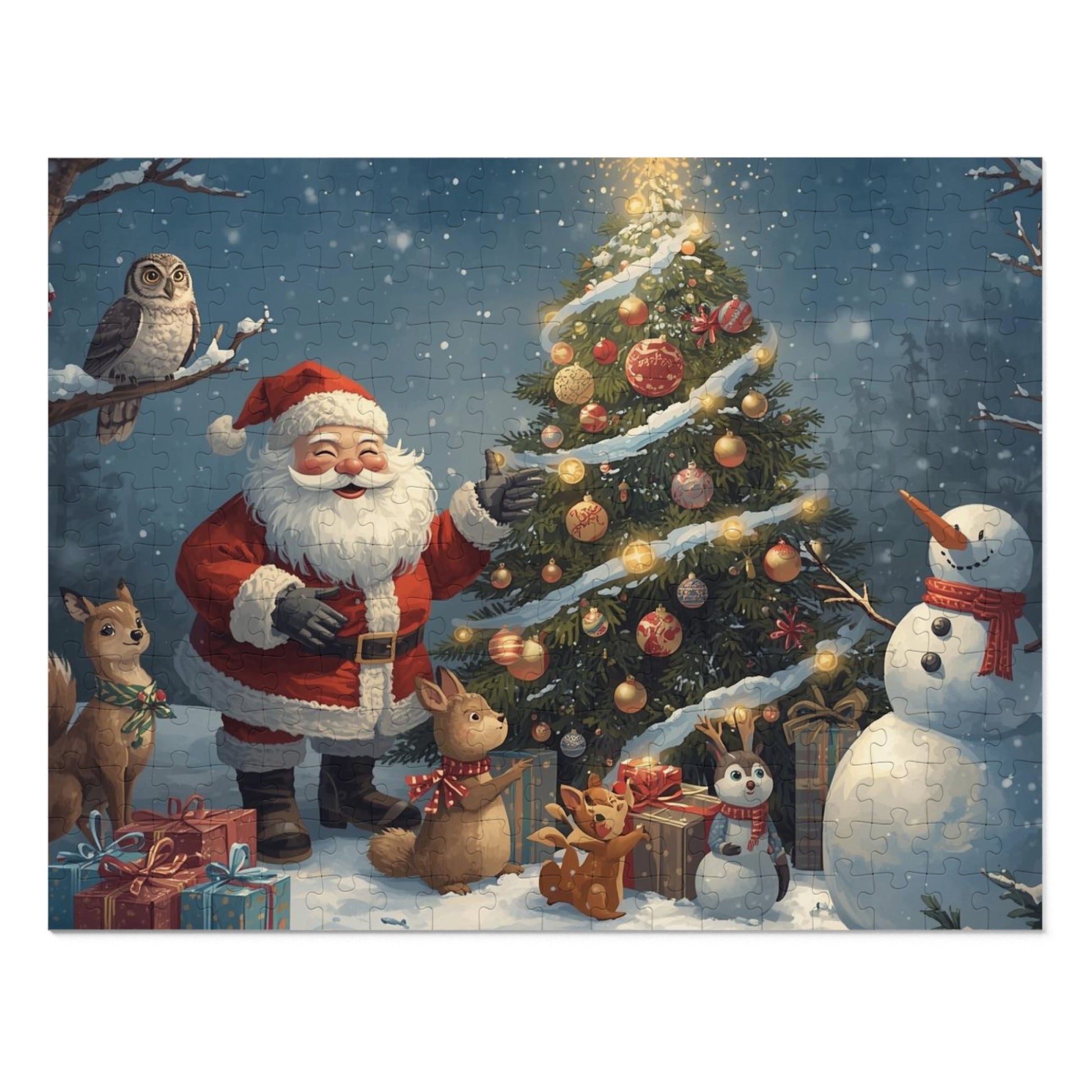 Festliches Weihnachtspuzzle mit Dose, Weihnachtsmannpuzzle, Weihnachtsfamilienspiel, Winterdeko, Lustiges Geschenk für Puzzleliebhaber, Weihnachtsaktivität
