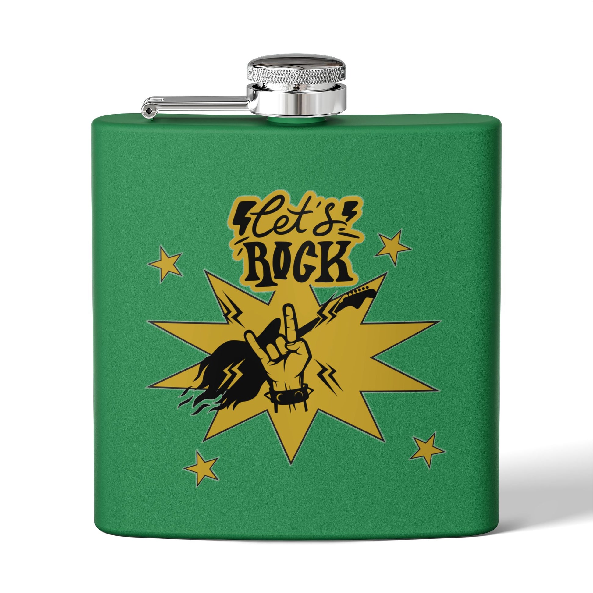 Edelstahl-Flachmann „Rock On“ – 170 ml „Let’s Rock“-Design für Musikliebhaber