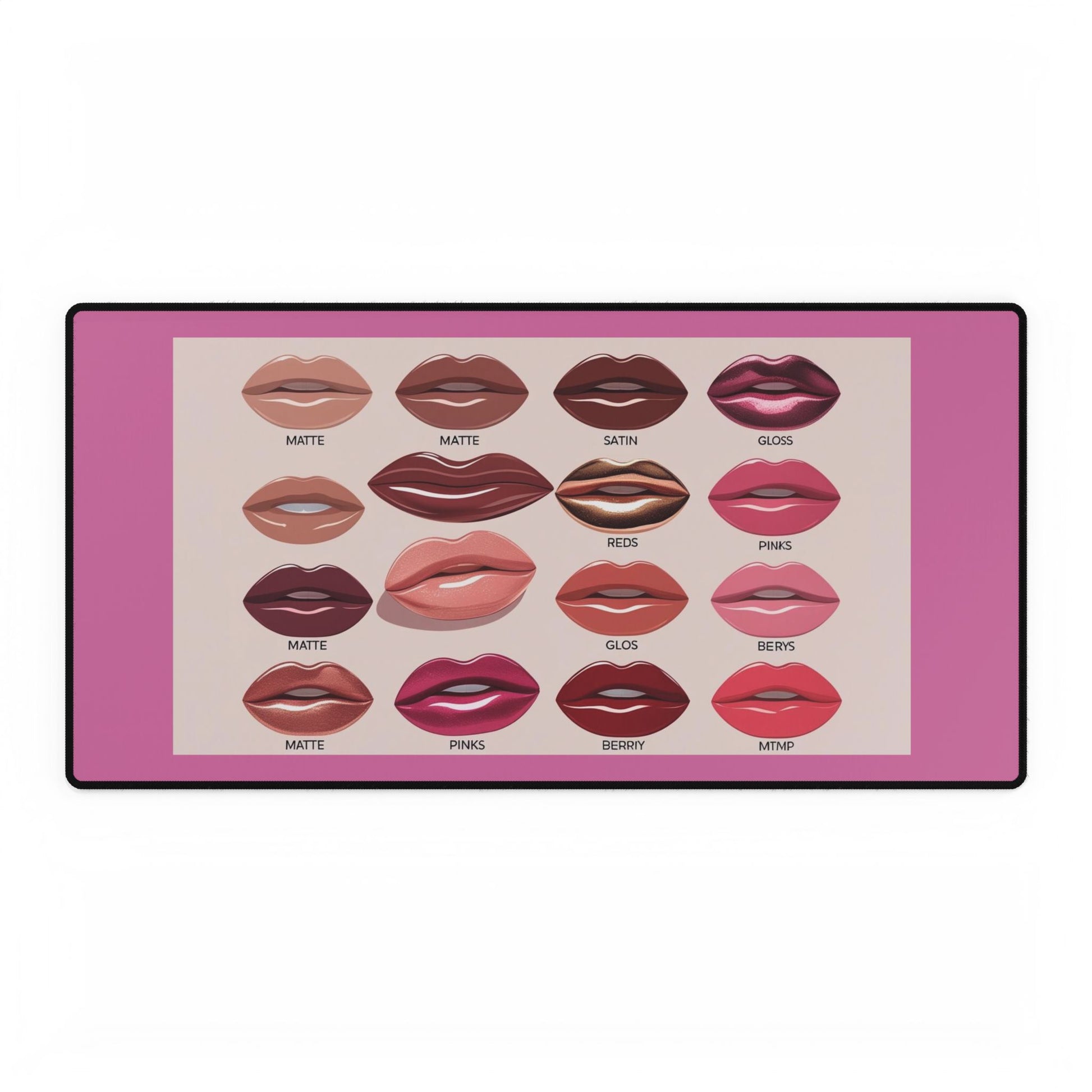 Lippenstiftfarbene Schreibtischunterlage - Glamouröses Bürodekor, Beauty-Geschenk, Schreibtischaccessoire für Makeup-Liebhaber, stilvolle Arbeitsplatz-Essentials