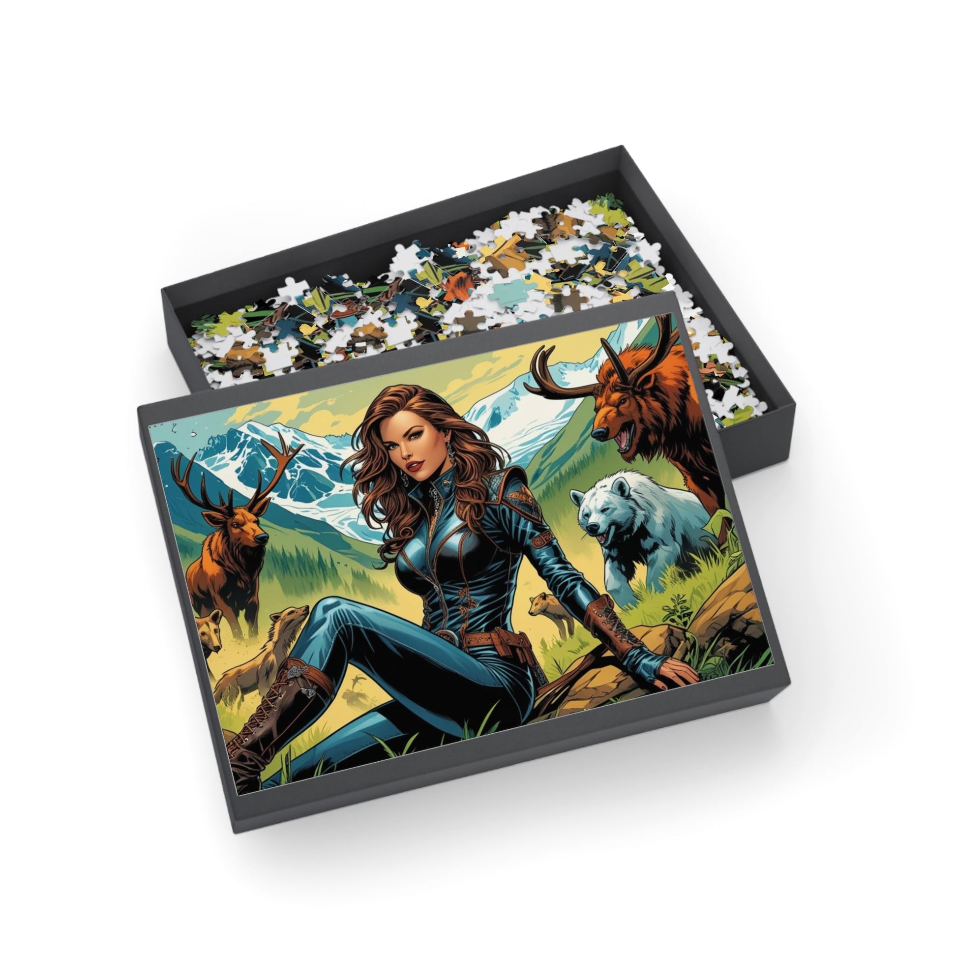Abenteuer - Puzzle Naturszene mit wilden Tieren 1000 Teile - Familientruhe
