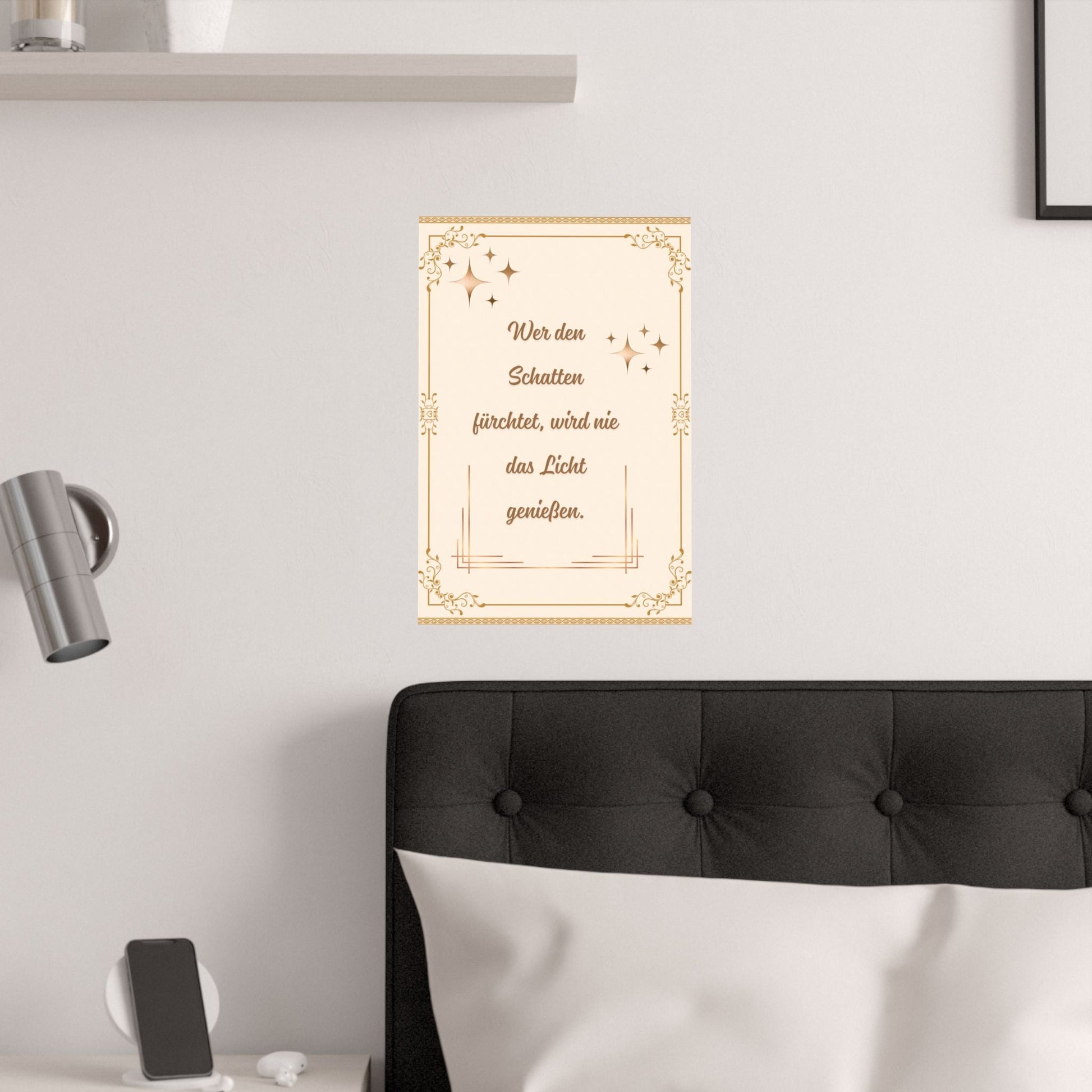 Elegantes Satin - Wandkunst - Poster Inspirierendes Zitat - Dekor - Familientruhe