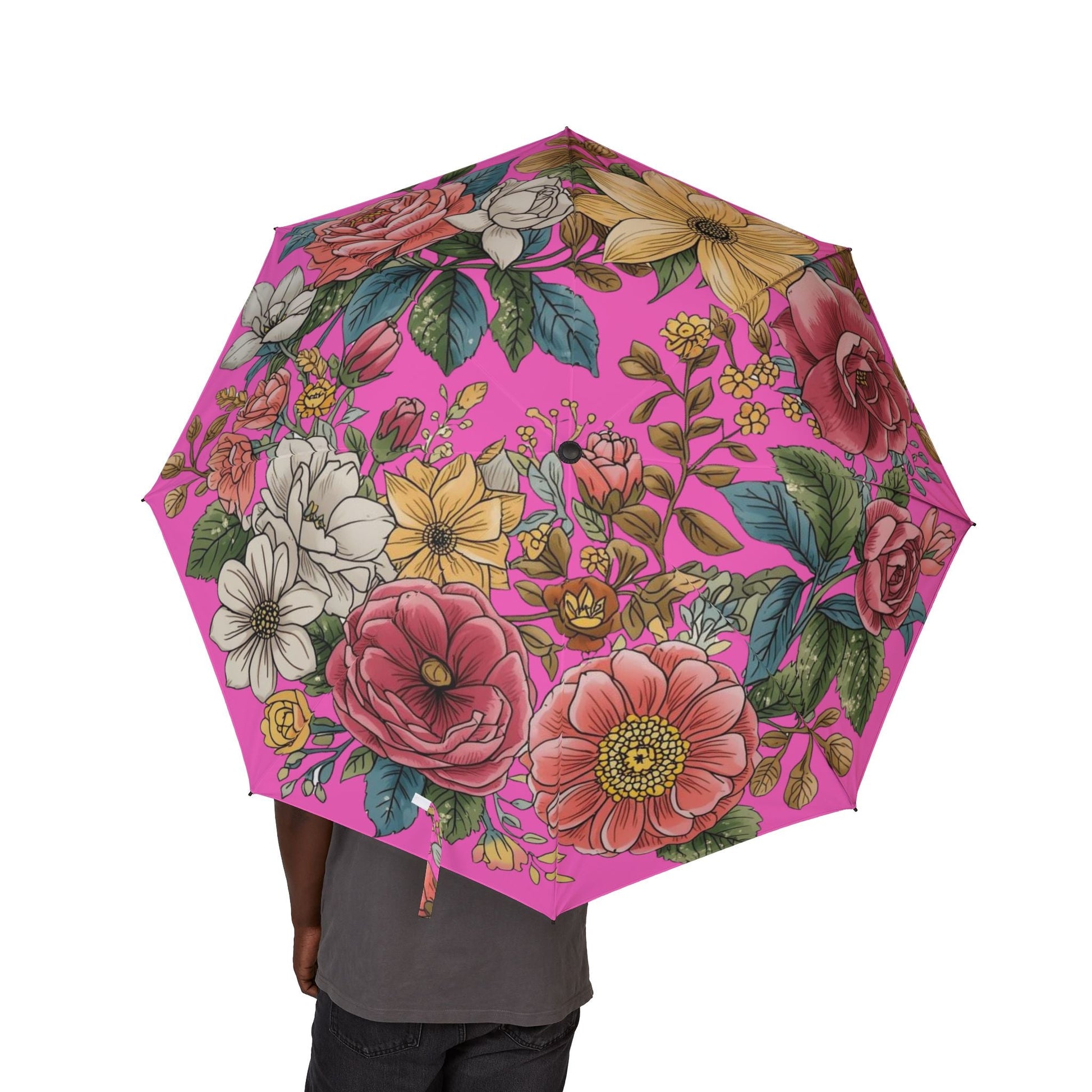 Faltbarer Regenschirm mit Blumendruck - Familientruhe