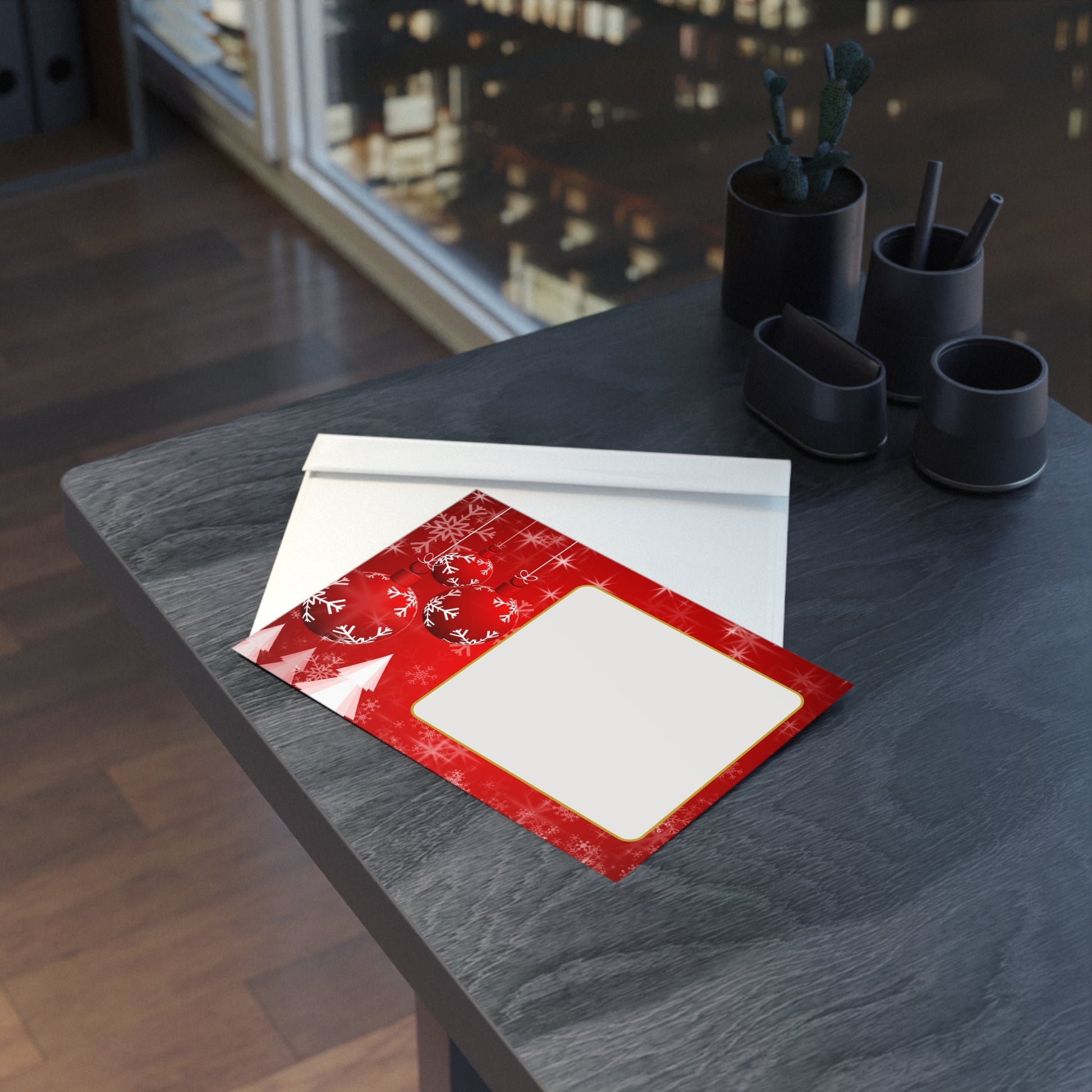 Festliche Weihnachtskarten, Zweiseitige Weihnachtsgrußkarten - Familientruhe