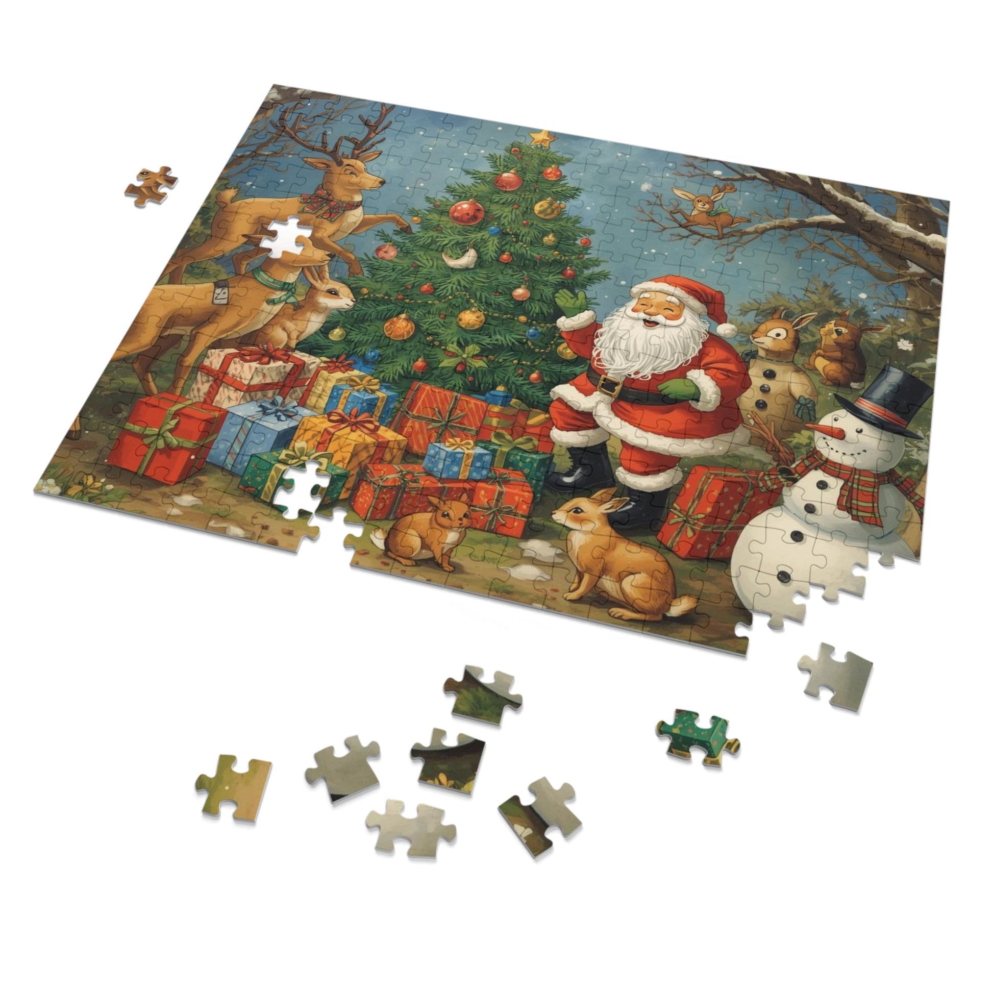 Festliches Weihnachtspuzzle, Weihnachtsaktivität für die Familie - Familientruhe