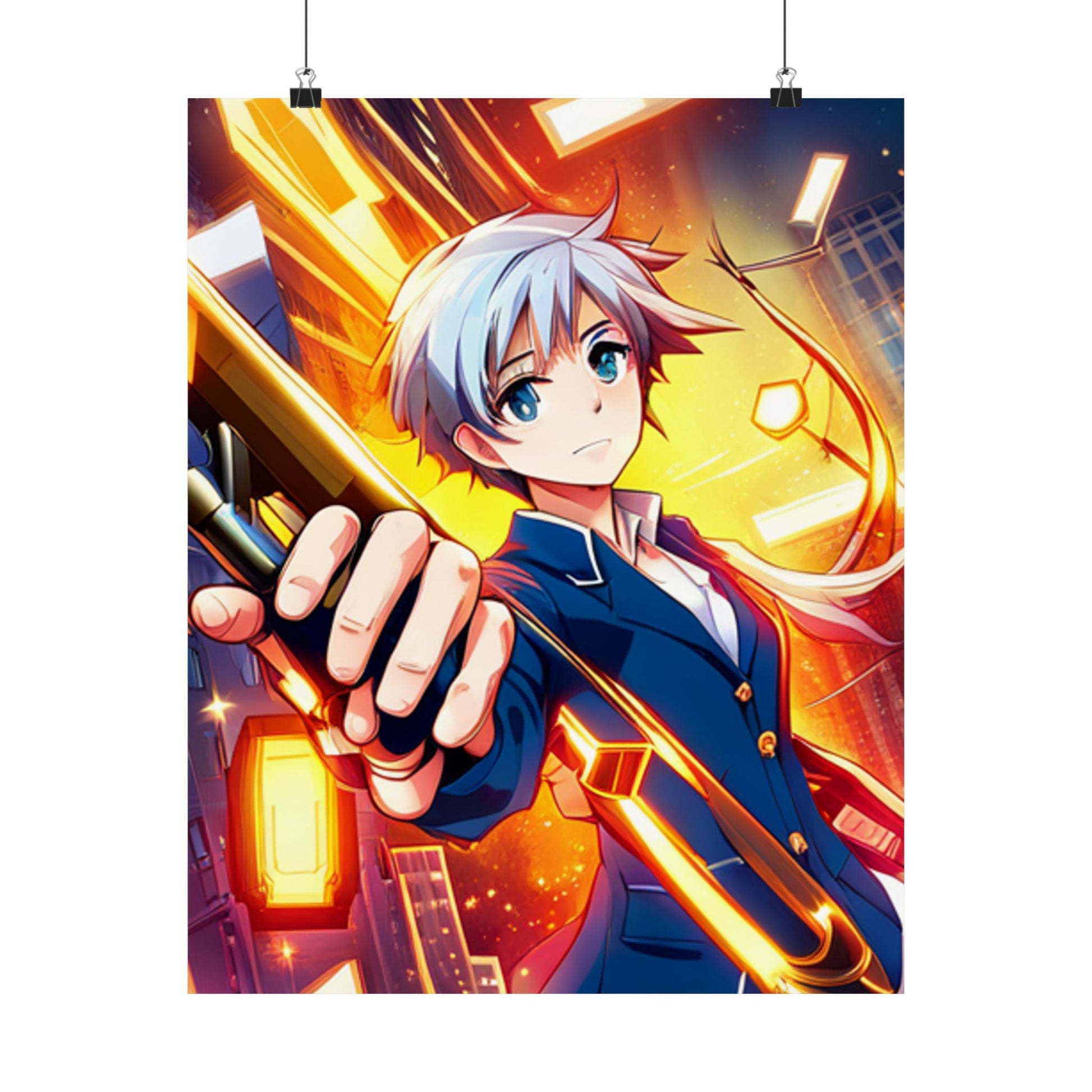 Lebendige Anime - Satin - Poster farbenfrohe Wandkunst für Anime - Liebhaber - Familientruhe