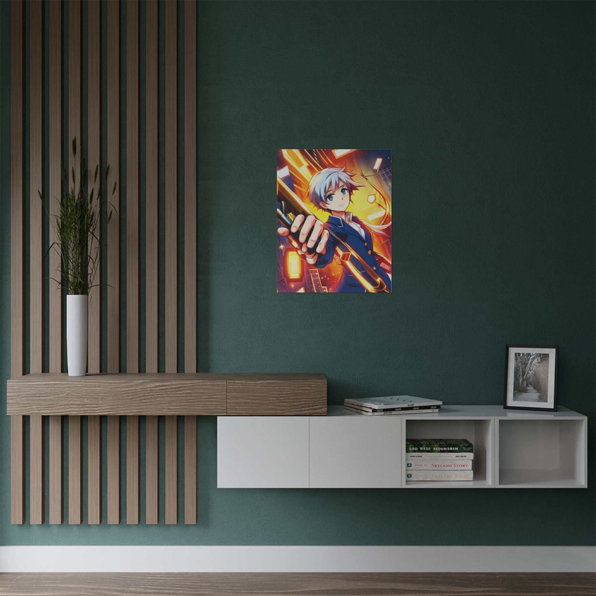 Lebendige Anime - Satin - Poster farbenfrohe Wandkunst für Anime - Liebhaber - Familientruhe