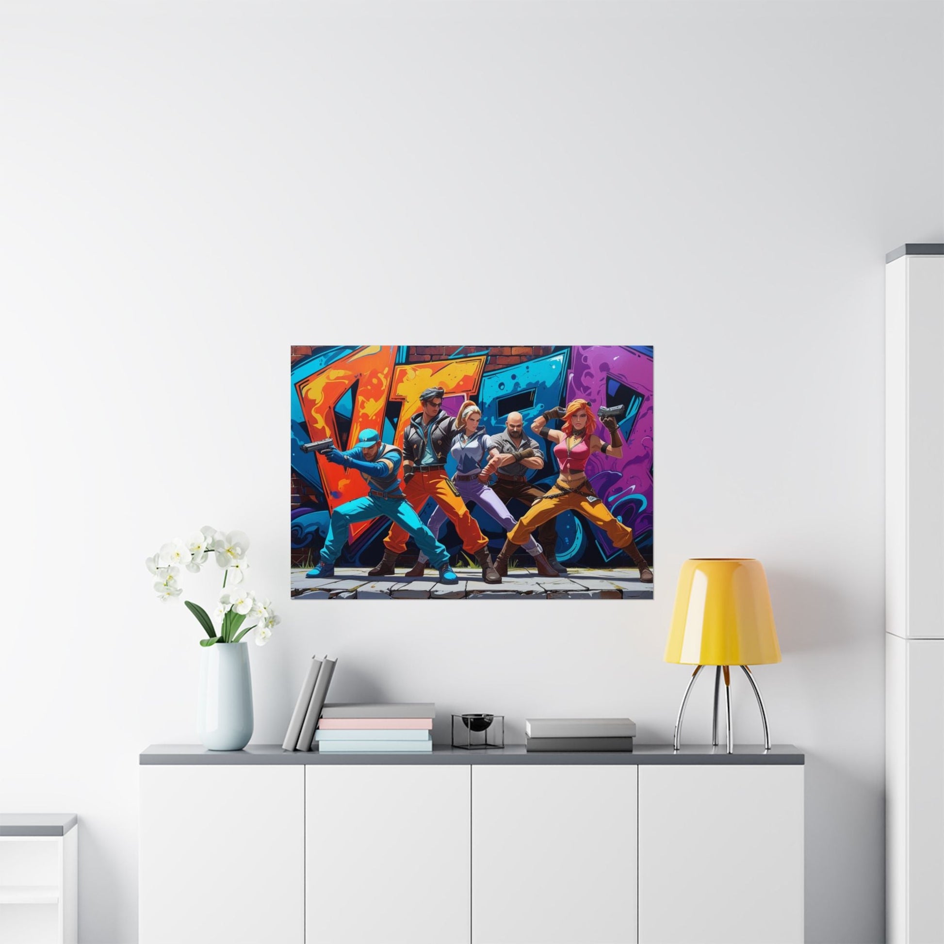 Lebendige Gaming - Satin - Poster, Gamer - Wandkunst - Familientruhe