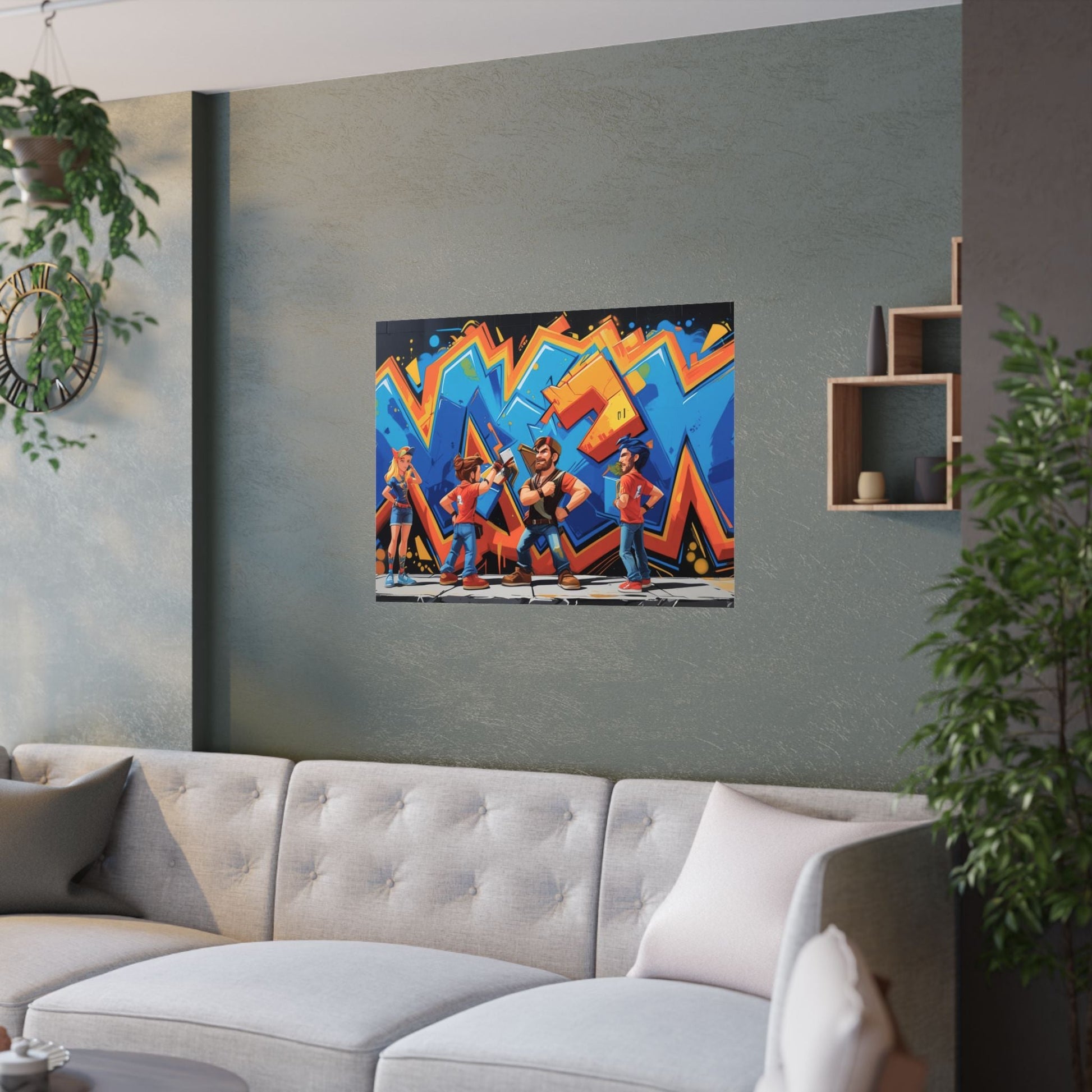 Lebendige Satin - Poster, Graffiti - Kunst - Wanddekoration - Familientruhe