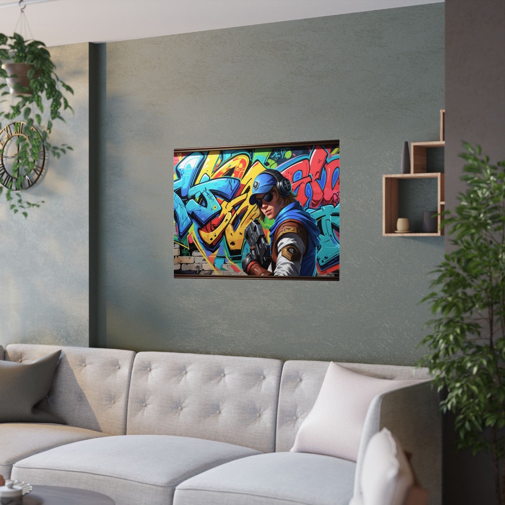 Lebendige Satin Poster, Graffiti Wandkunst - Familientruhe