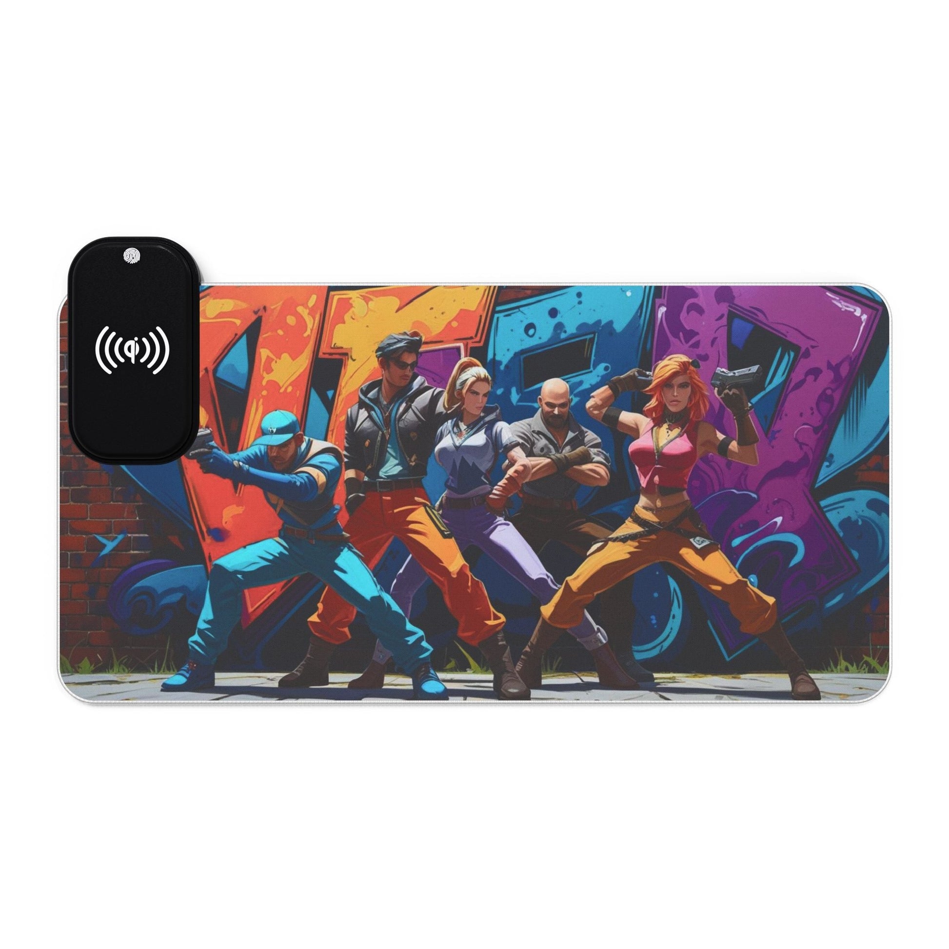 LED - Kabelloses Gaming - Mauspad mit Ladestation, RGB - Schreibtischmatte - Familientruhe