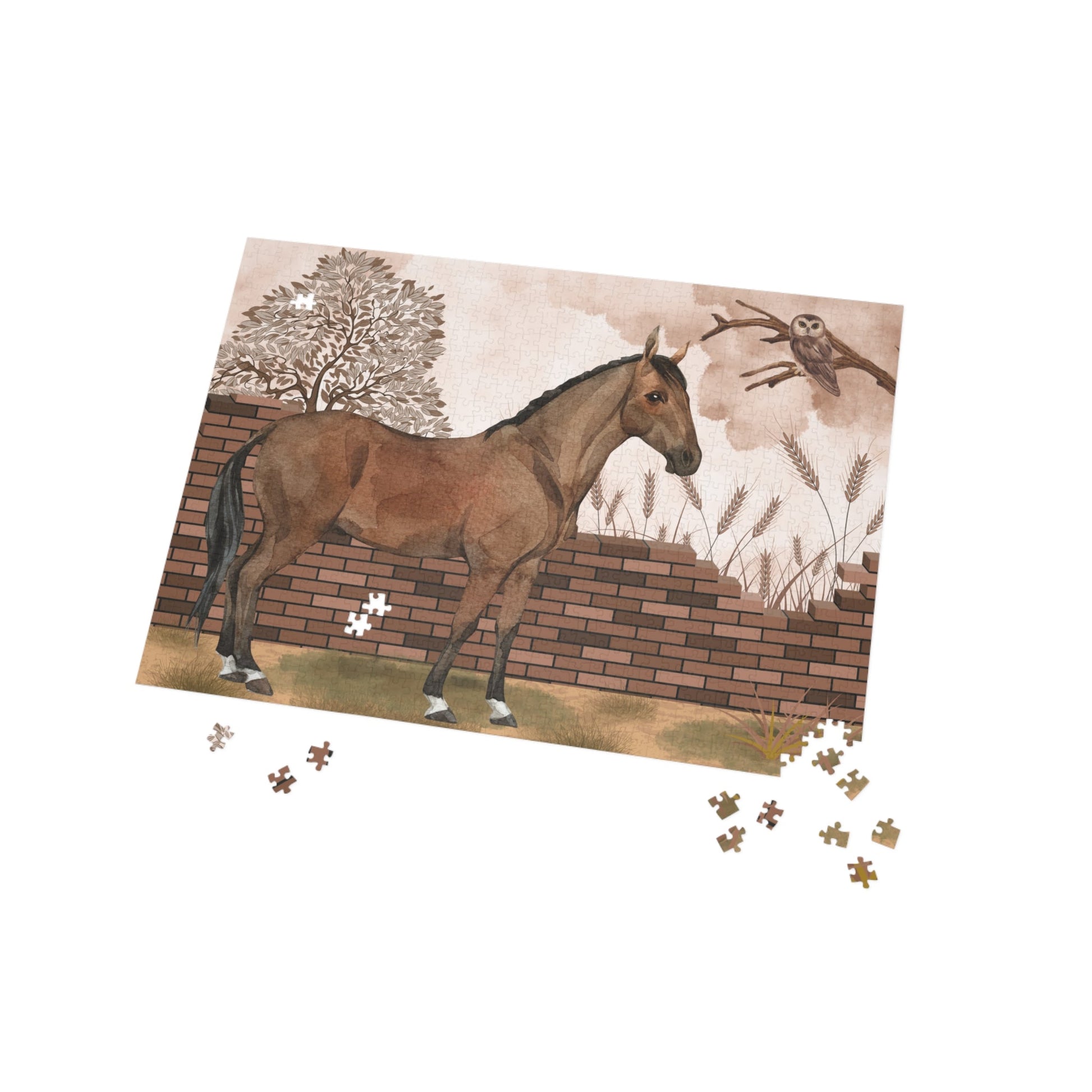 Pferde - Puzzle Kunst 1000 Teile, Pferdedekor, Geschenk für Tierliebhaber - Familientruhe