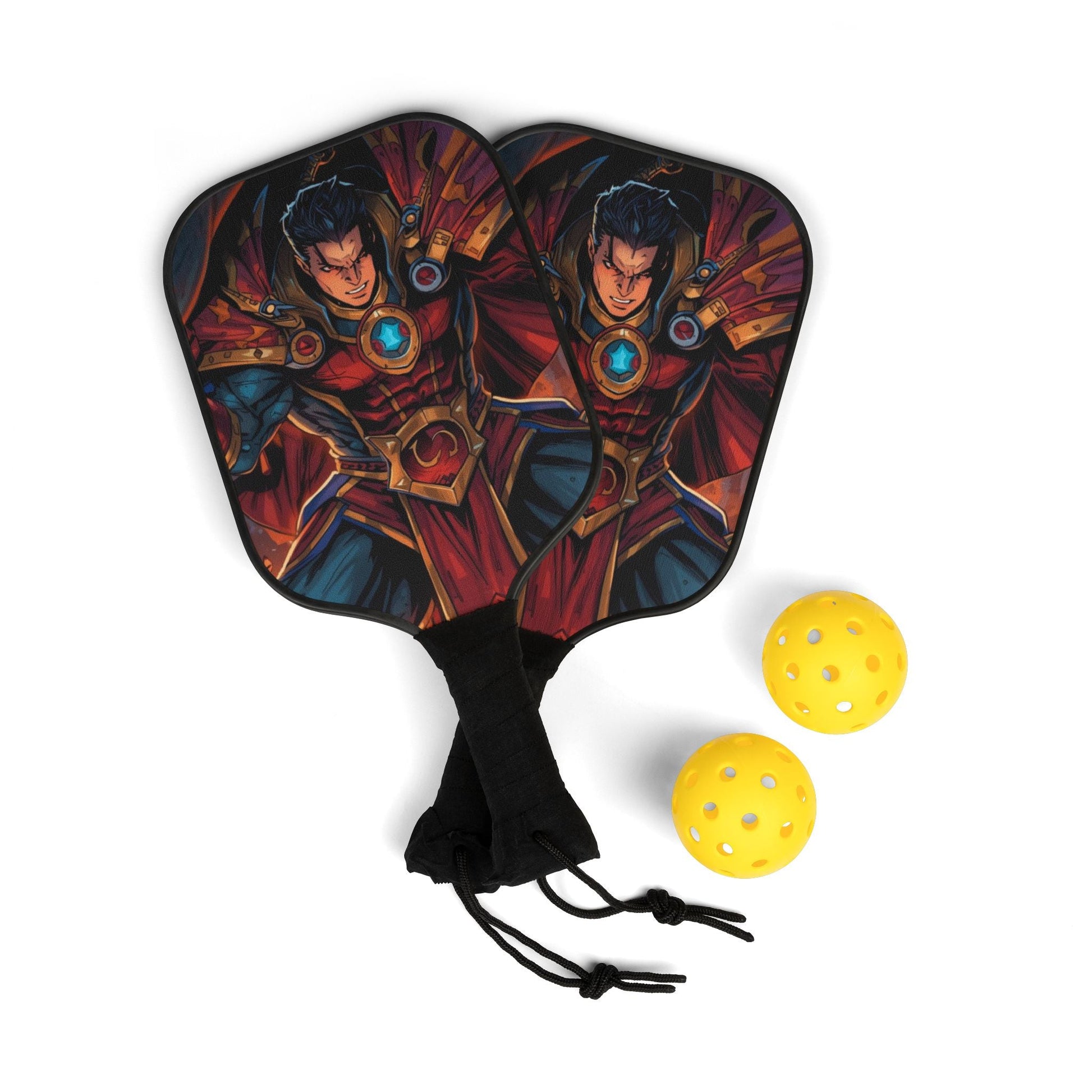 Pickleball - Schläger - Set mit einzigartigem Fantasy - Design - Familientruhe