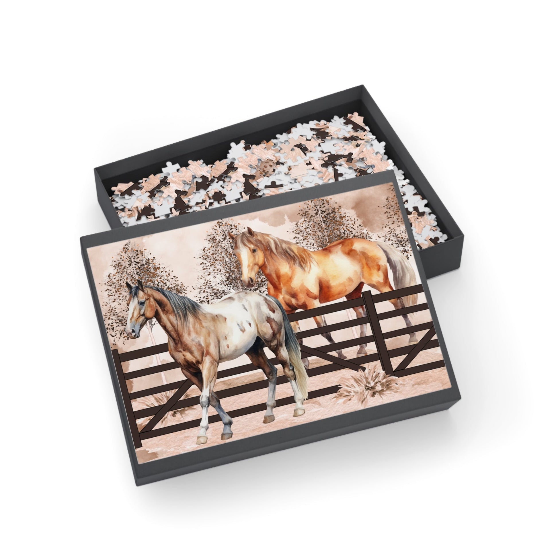 Puzzle für Pferdeliebhaber 1000teiliges Kunstwerk majestätischer Pferde - Familientruhe