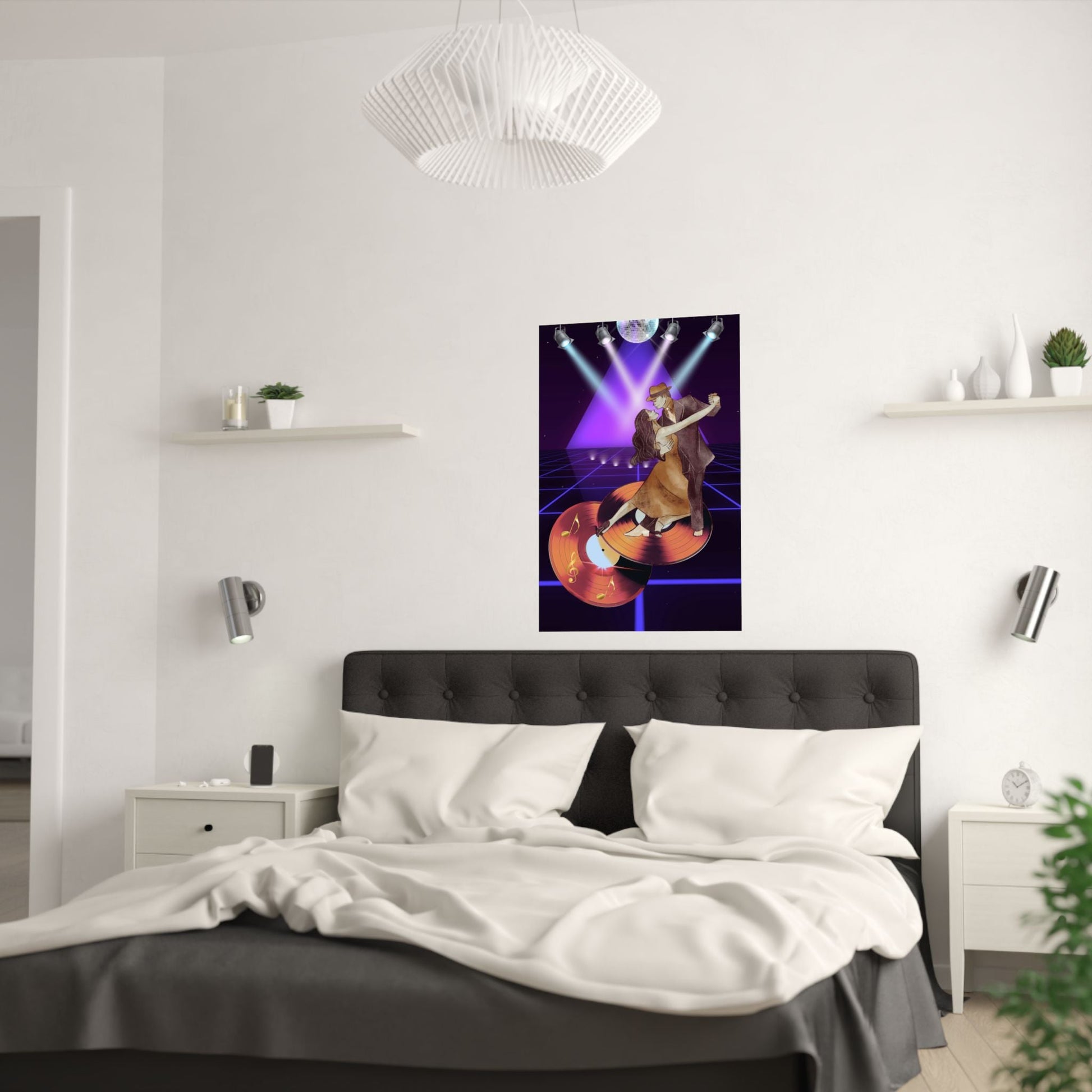 Retro Dance Satin Poster, Vintage Wandkunst, Musikzimmer - Familientruhe