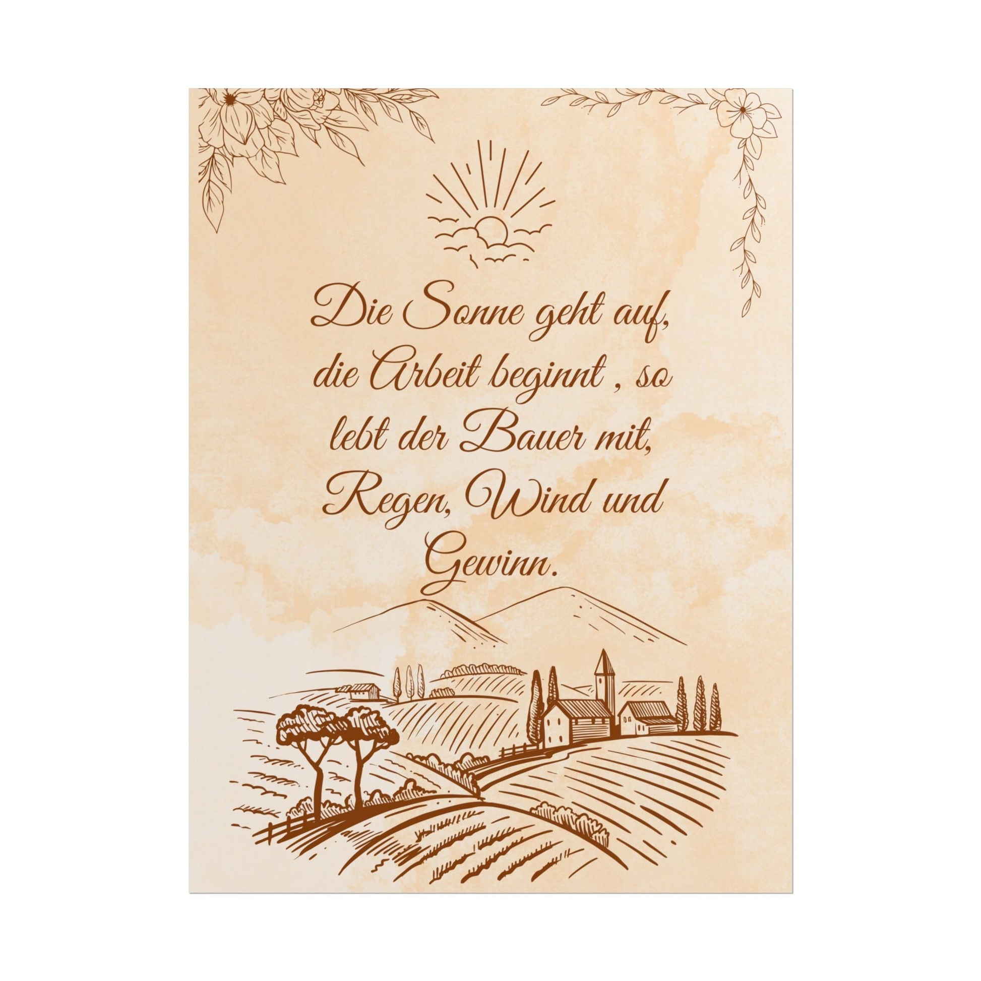 Rustikales Bauernhaus - Rollposter, Vintage - Wandkunst - Familientruhe