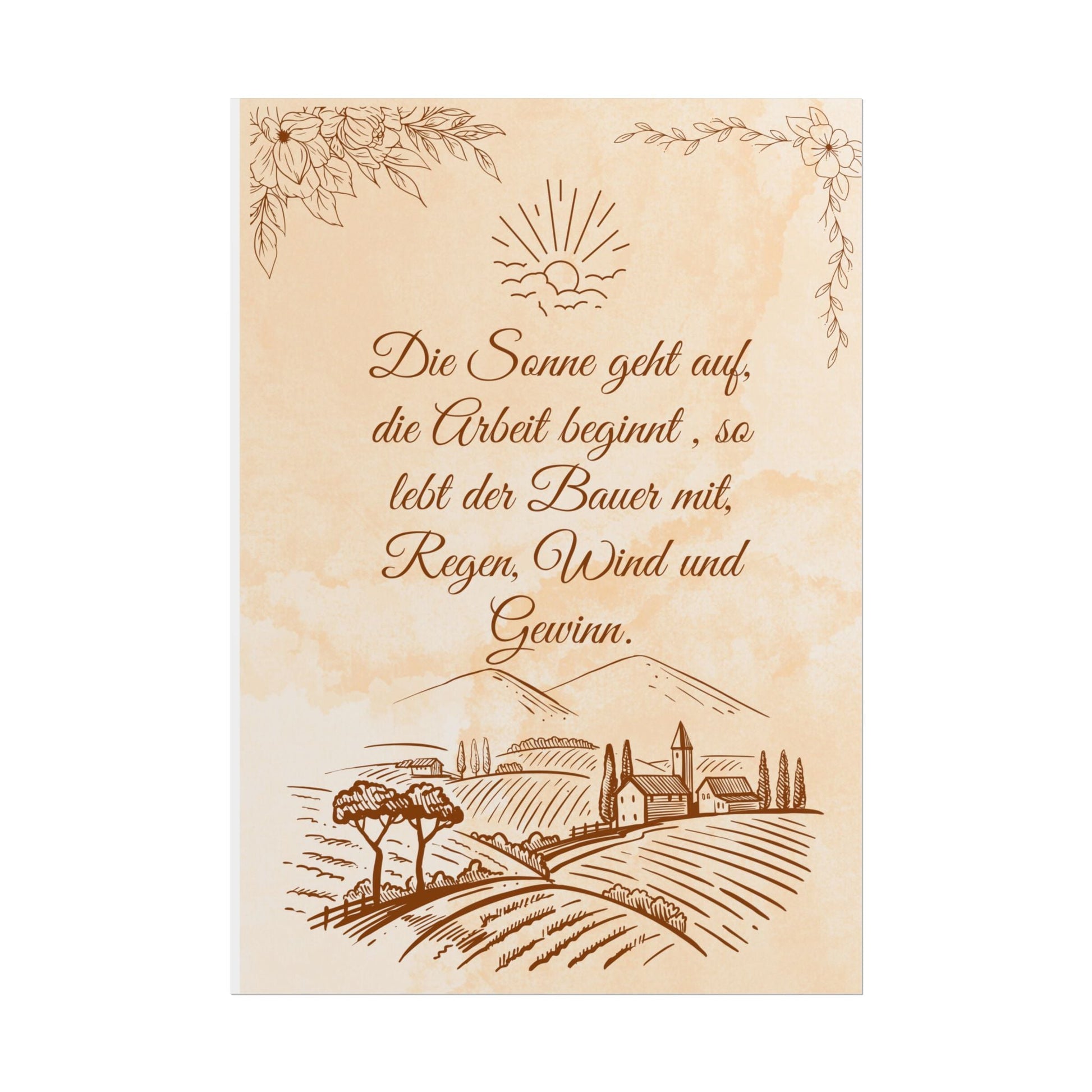 Rustikales Bauernhaus - Rollposter, Vintage - Wandkunst - Familientruhe