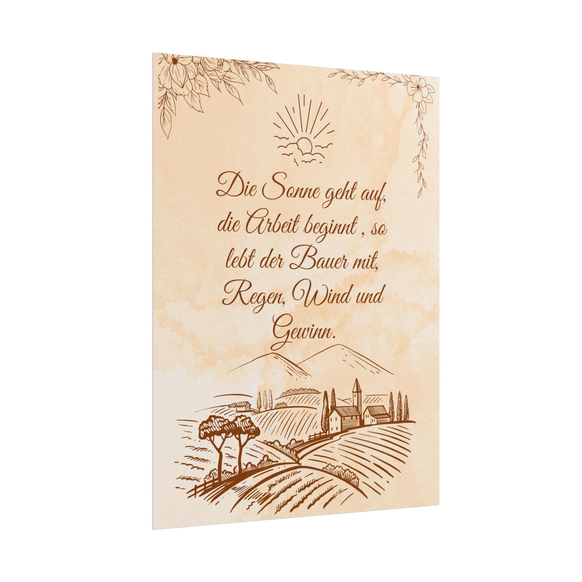 Rustikales Bauernhaus - Rollposter, Vintage - Wandkunst - Familientruhe