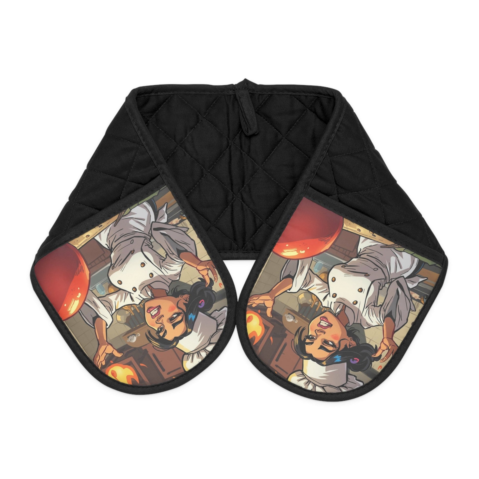 Schicke, künstlerische Ofenhandschuhe für Küchenliebhaber - Familientruhe