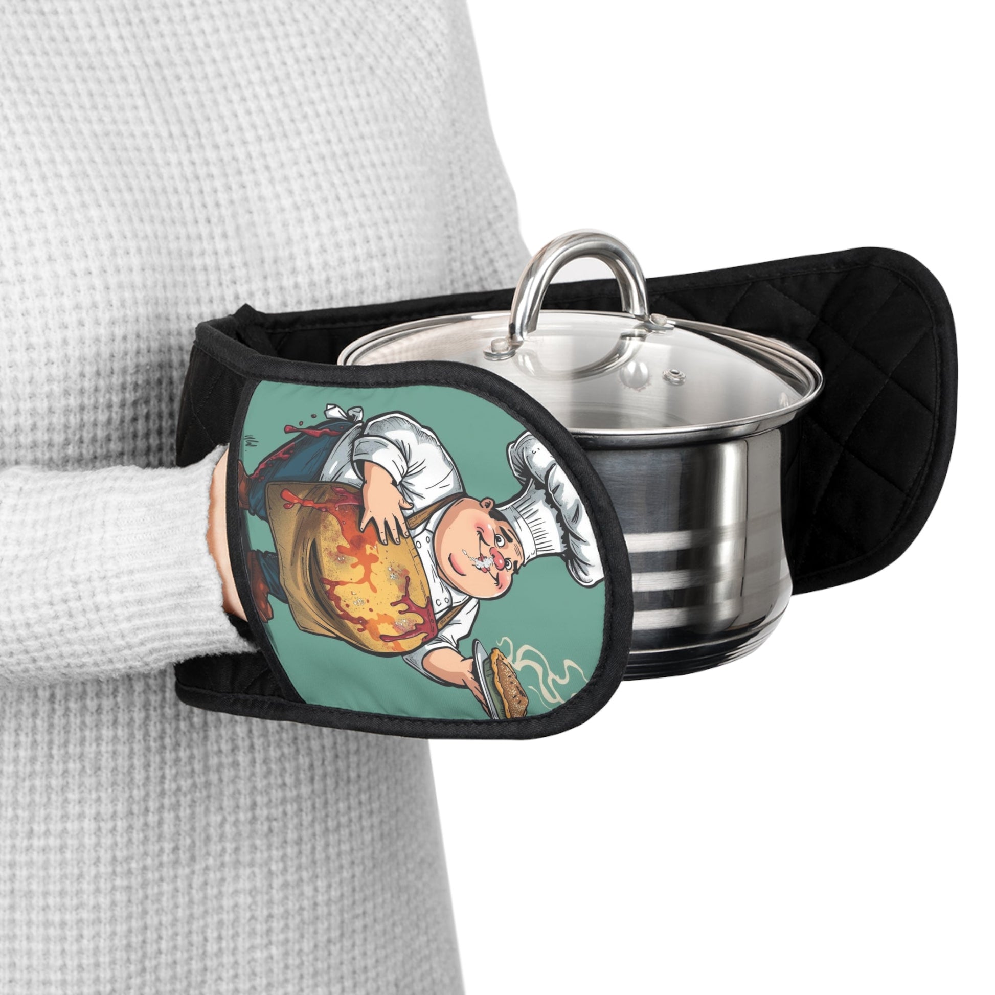 Süße Ofenhandschuhe mit skurrilem Design - Familientruhe