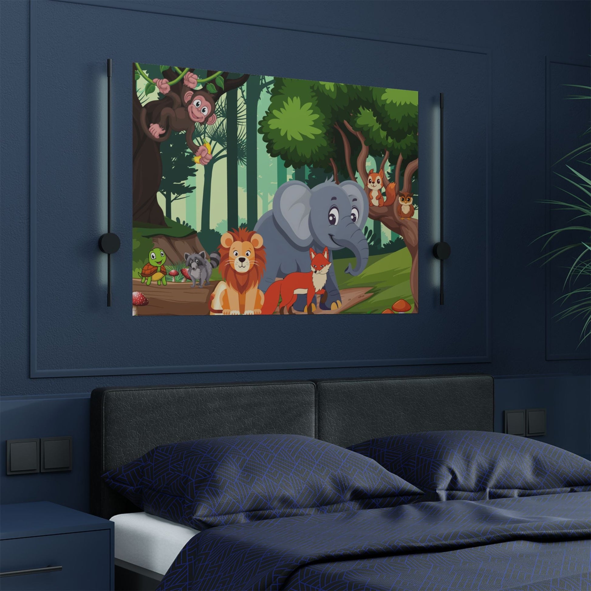 Verspieltes Tier - Kunstposter, Kinderzimmer Dschungel - Familientruhe