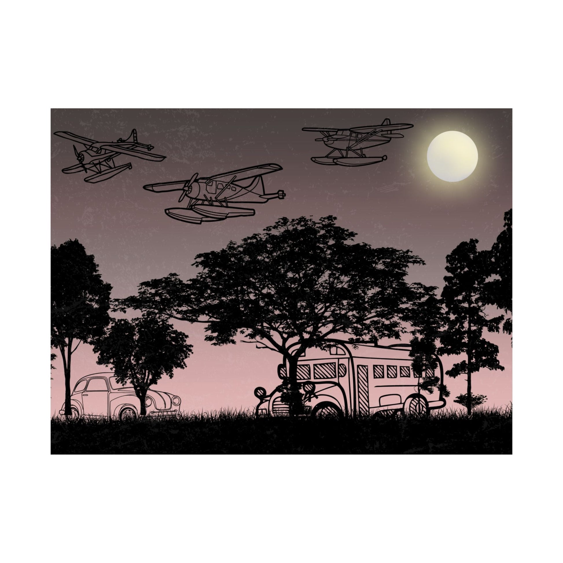 Vintage Flugzeug Wand kunstdruck, Luftfahrt Dekor - Familientruhe