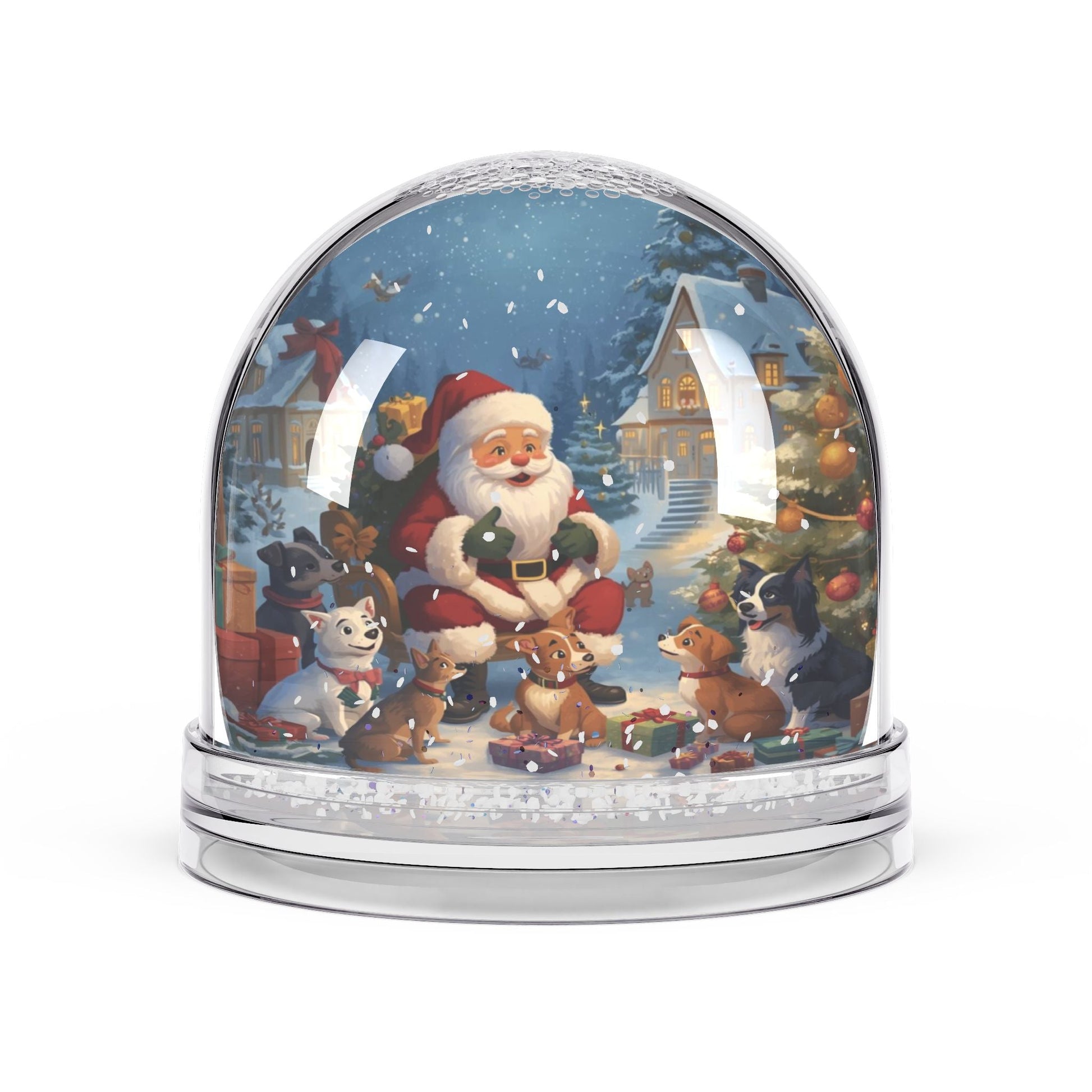 Vintage Weihnachtsmann Schneekugel, Weihnachtsdekoration - Familientruhe