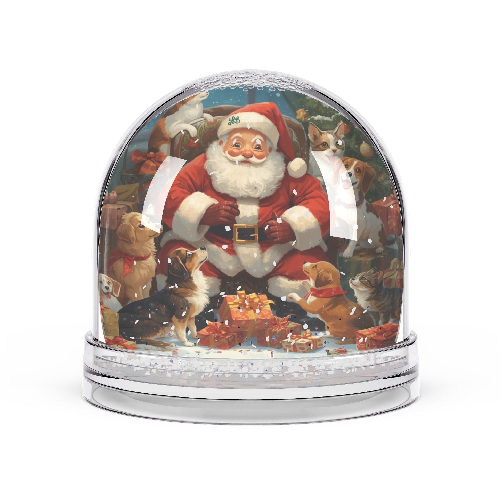 Weihnachts - Schneekugel mit Weihnachtsmann - Familientruhe