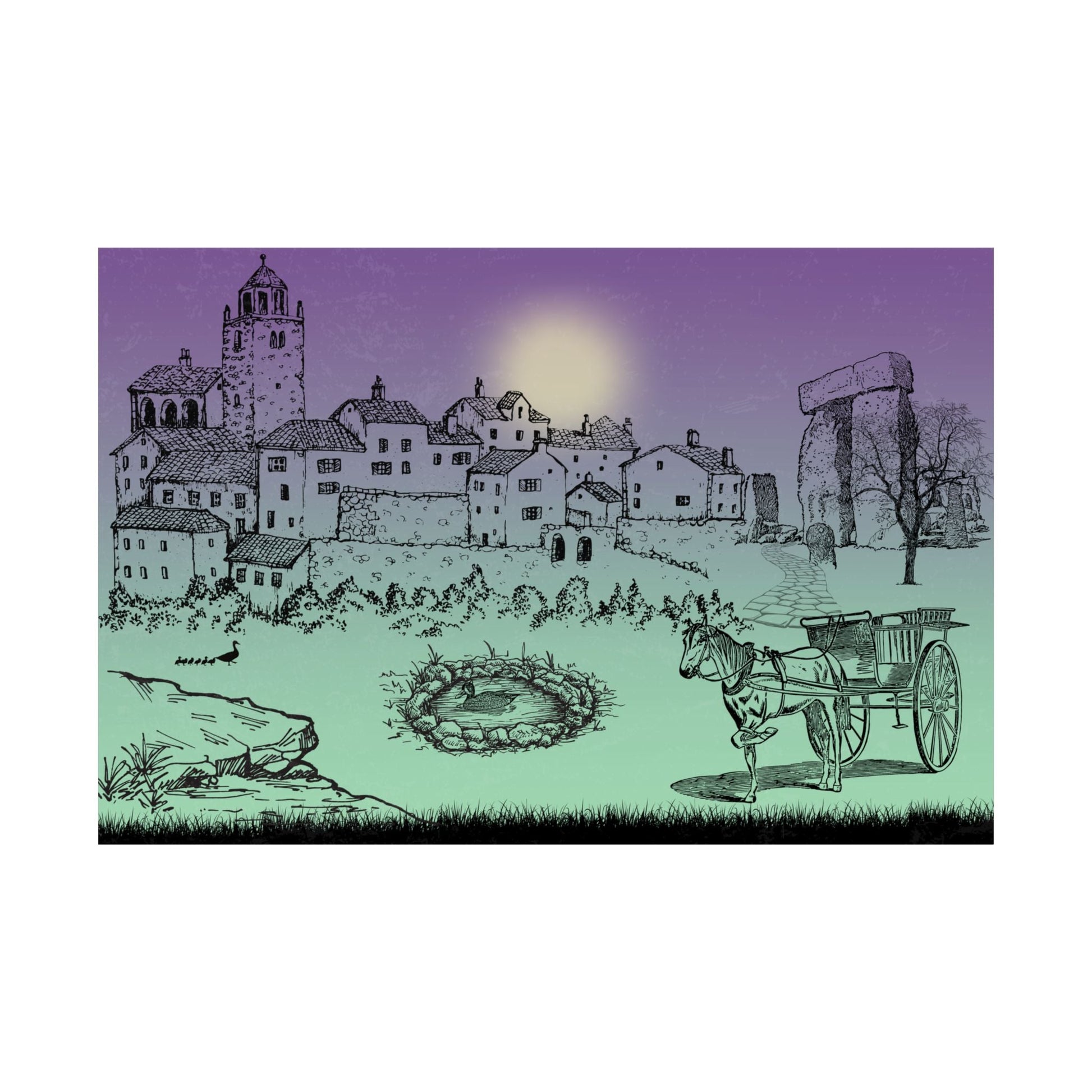 Wunderliche Satin - Poster, einzigartige Wandkunst für die Inneneinrichtung - Familientruhe