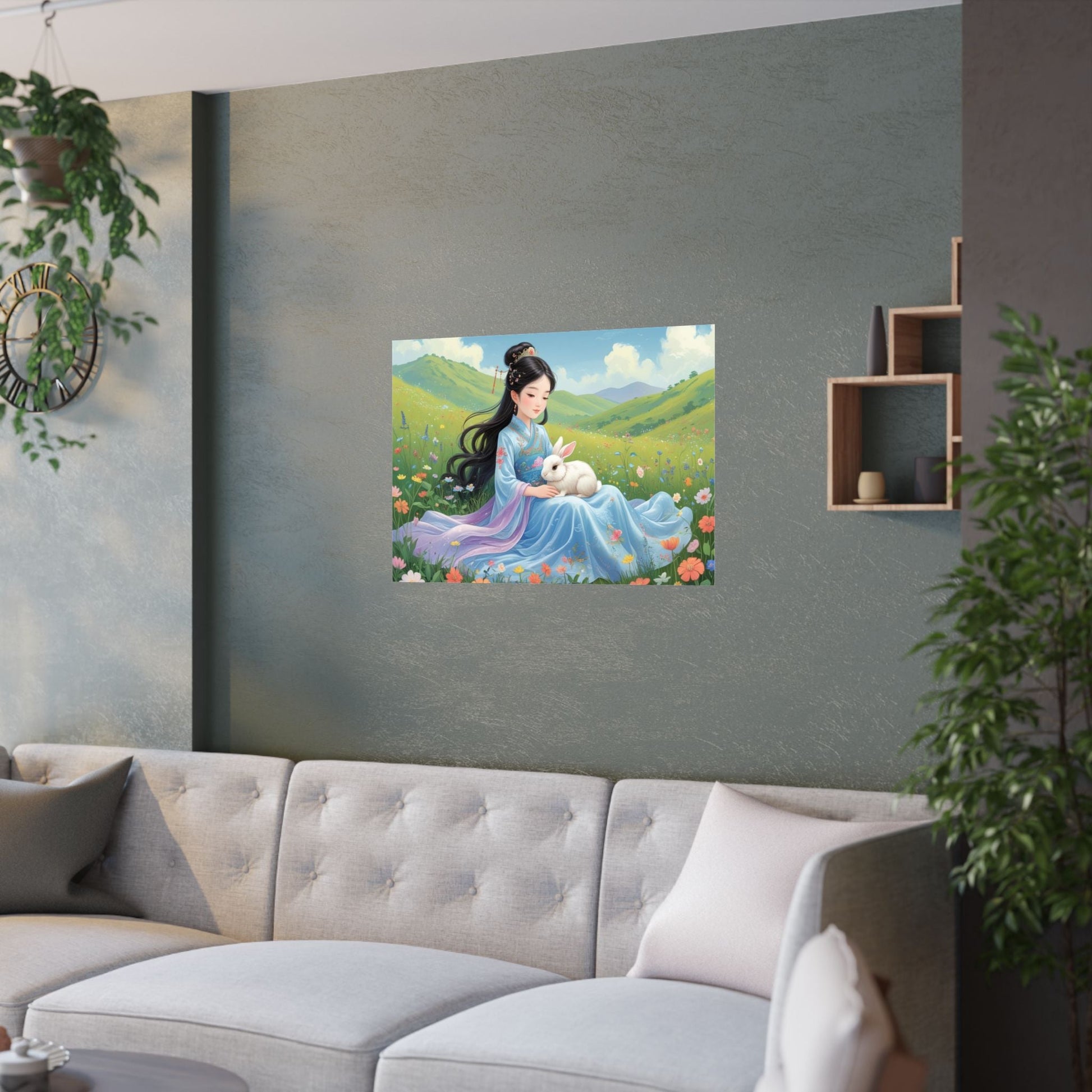 Zauberhaftes Satin Poster, Wunderschöner Kunstdruck - Familientruhe