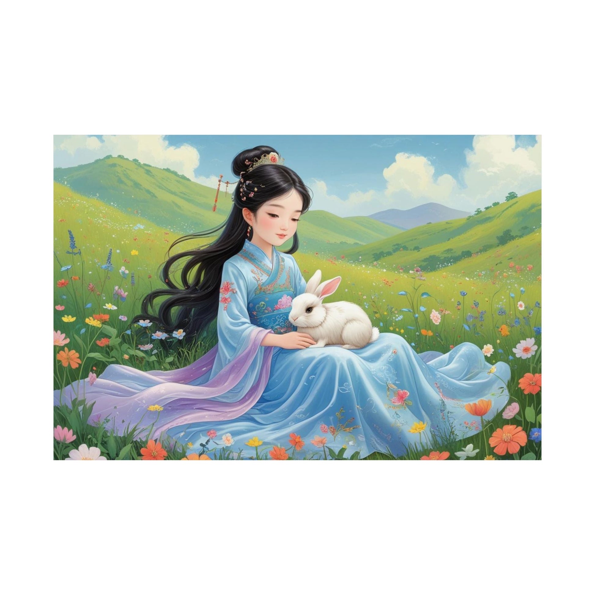 Zauberhaftes Satin Poster, Wunderschöner Kunstdruck - Familientruhe