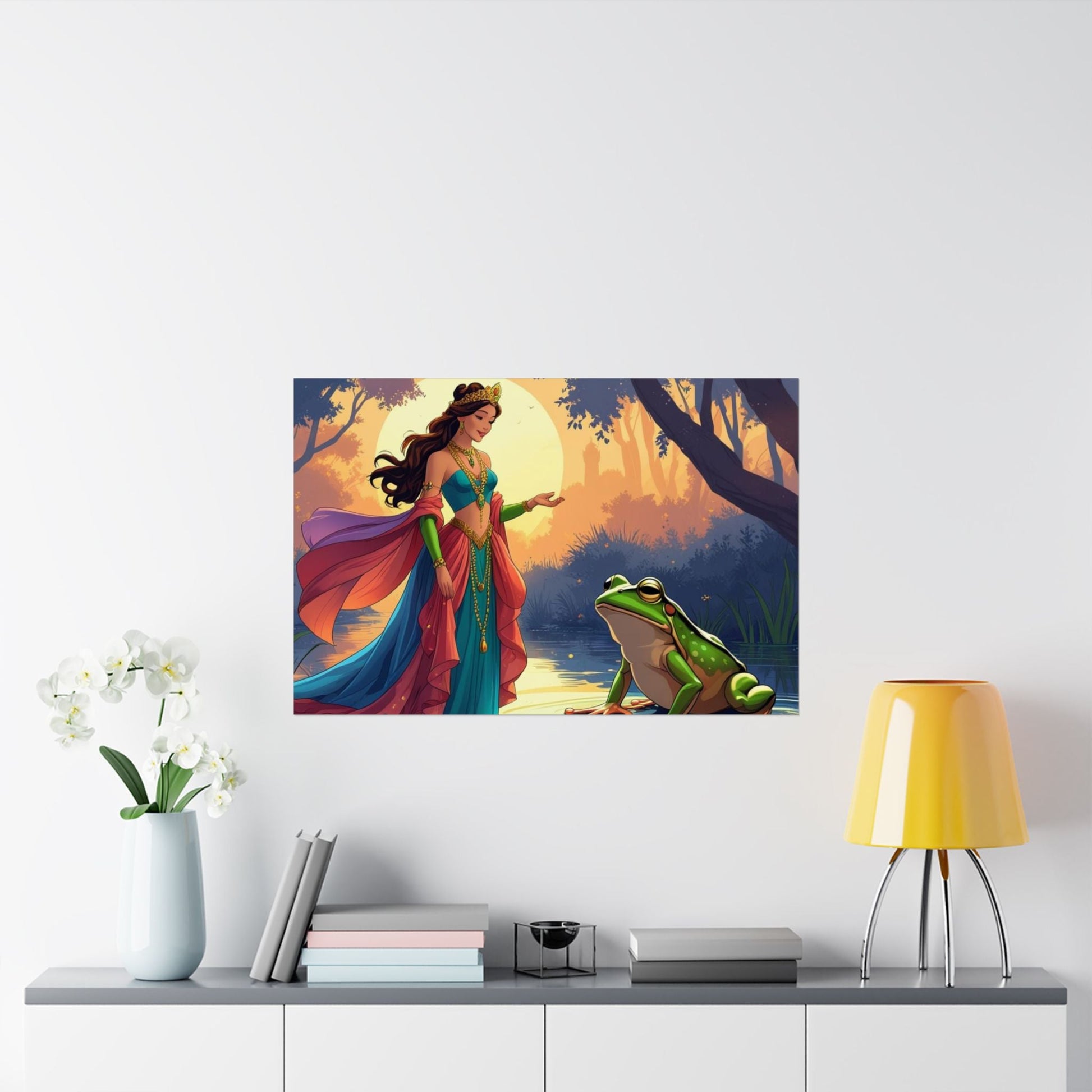 Zauberwald Satin Poster, Wunderliche Wandkunst, Prinzessinnen Dekor - Familientruhe