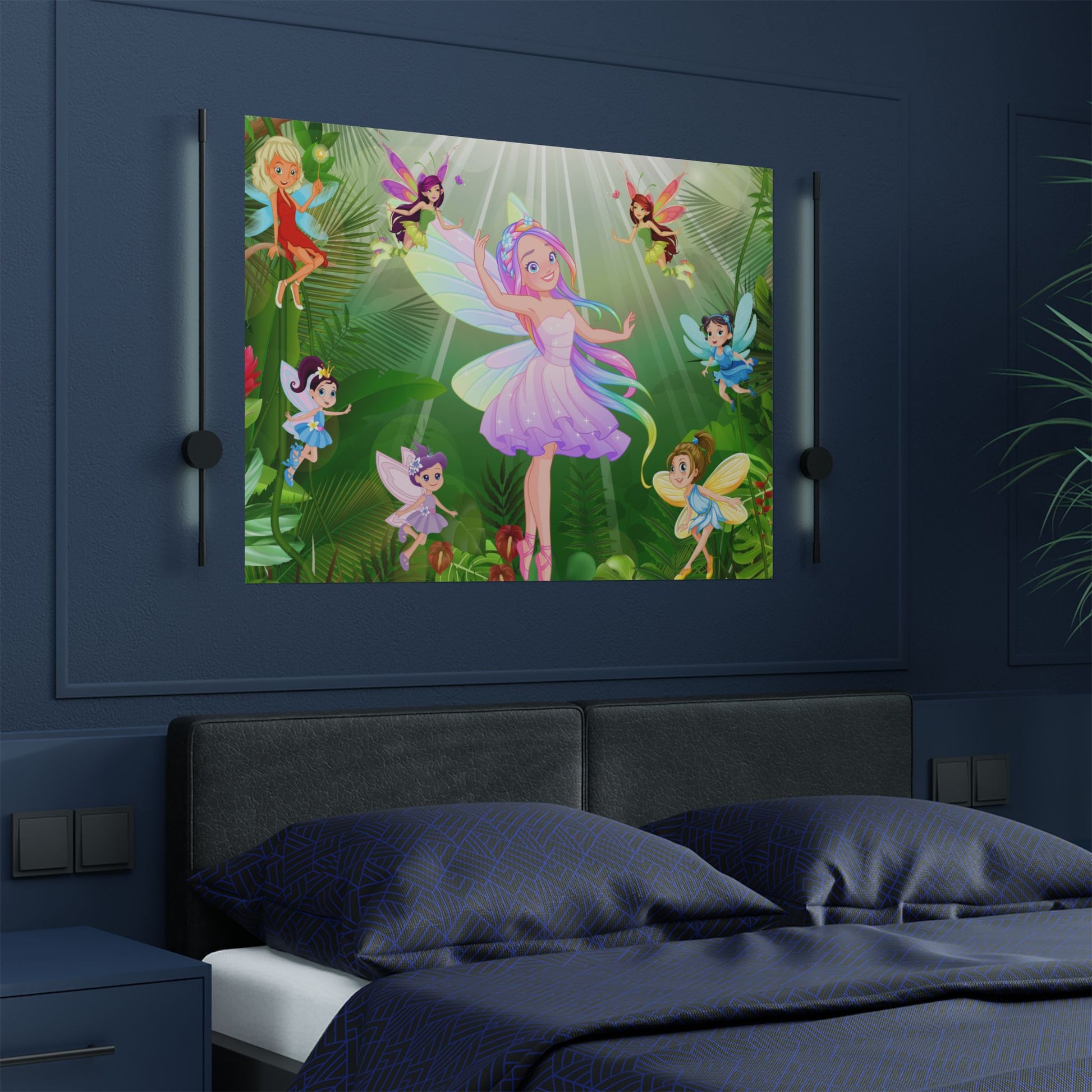 Zauberhaftes Feen-Satin-Poster, Zauberhafte Wandkunst, Kinderzimmer Dekor, Feen-Themenparty, Ätherisches Schlafzimmer Dekor, Geschenk für Mädchen