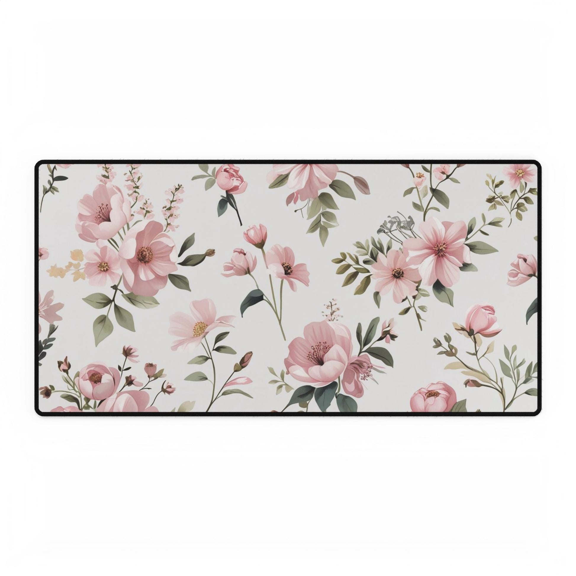 Florale Schreibtischmatte - Elegantes Arbeitsplatzdekor, Büroaccessoire, Geschenk für Sie, Home Office Matte, großes Mauspad