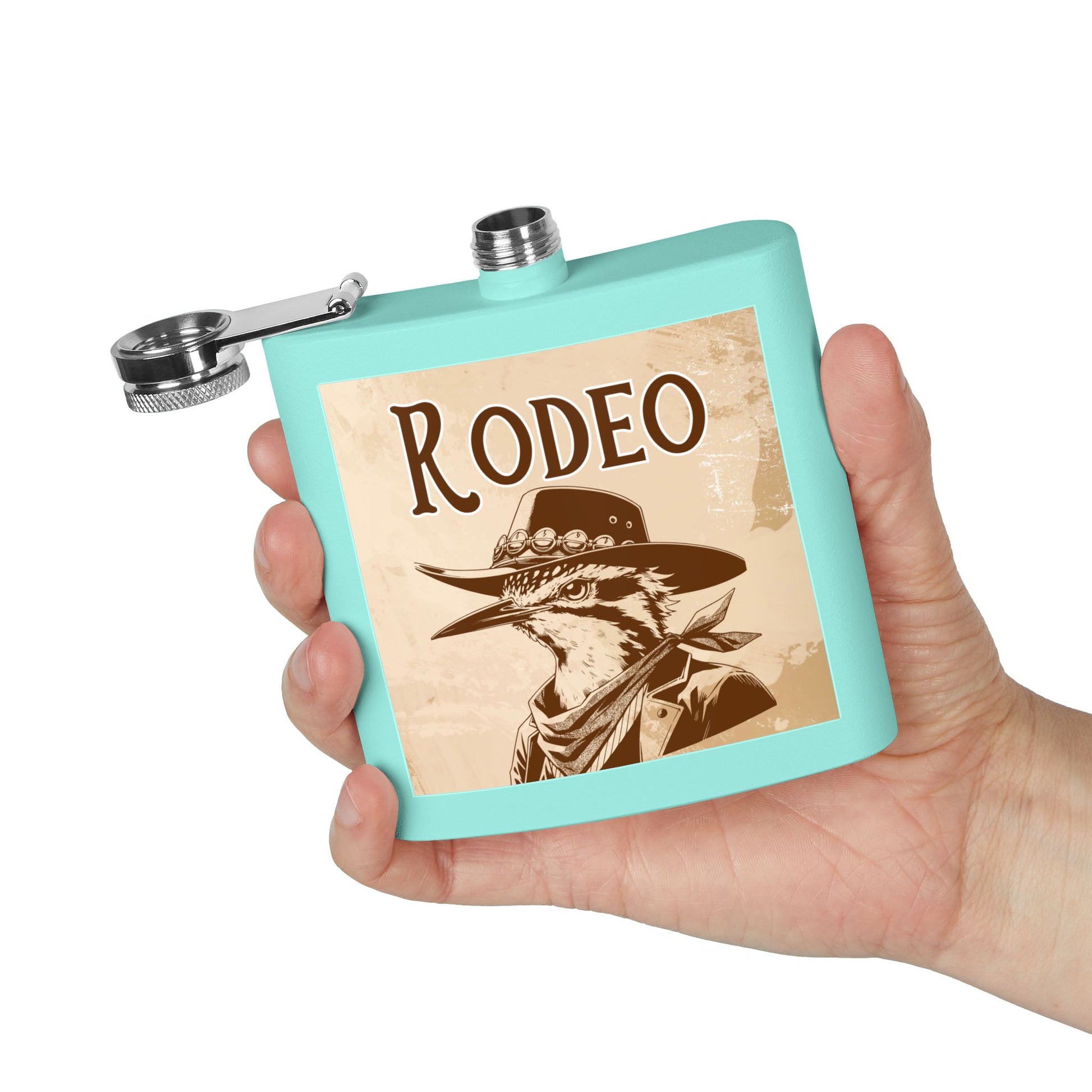 Rodeo-Flachmann aus Edelstahl | Cowboy-Geschenk | Western-Dekor | Party-Flachmann | Rustikales Hochzeitsgeschenk | Abenteuerausrüstung | Schnapsflachmann