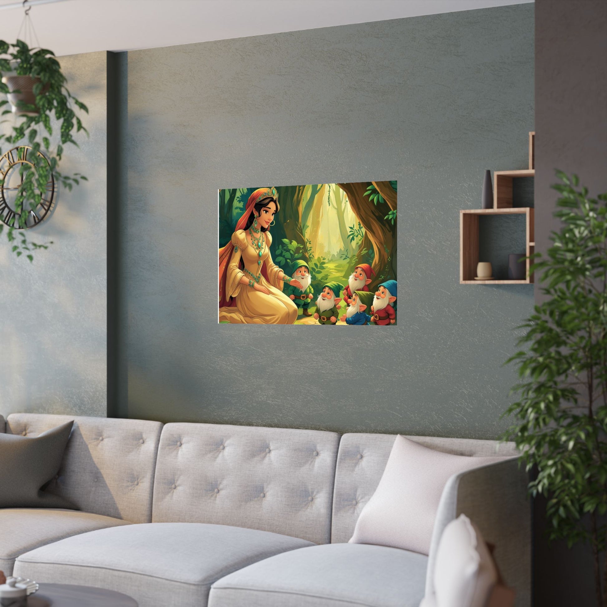 Zauberhafte Satin Wandkunst, Zauberhafter Wald Kunstdruck, Wunderliches Wohndekor, Märchen Poster, Kinderzimmer Wanddekoration