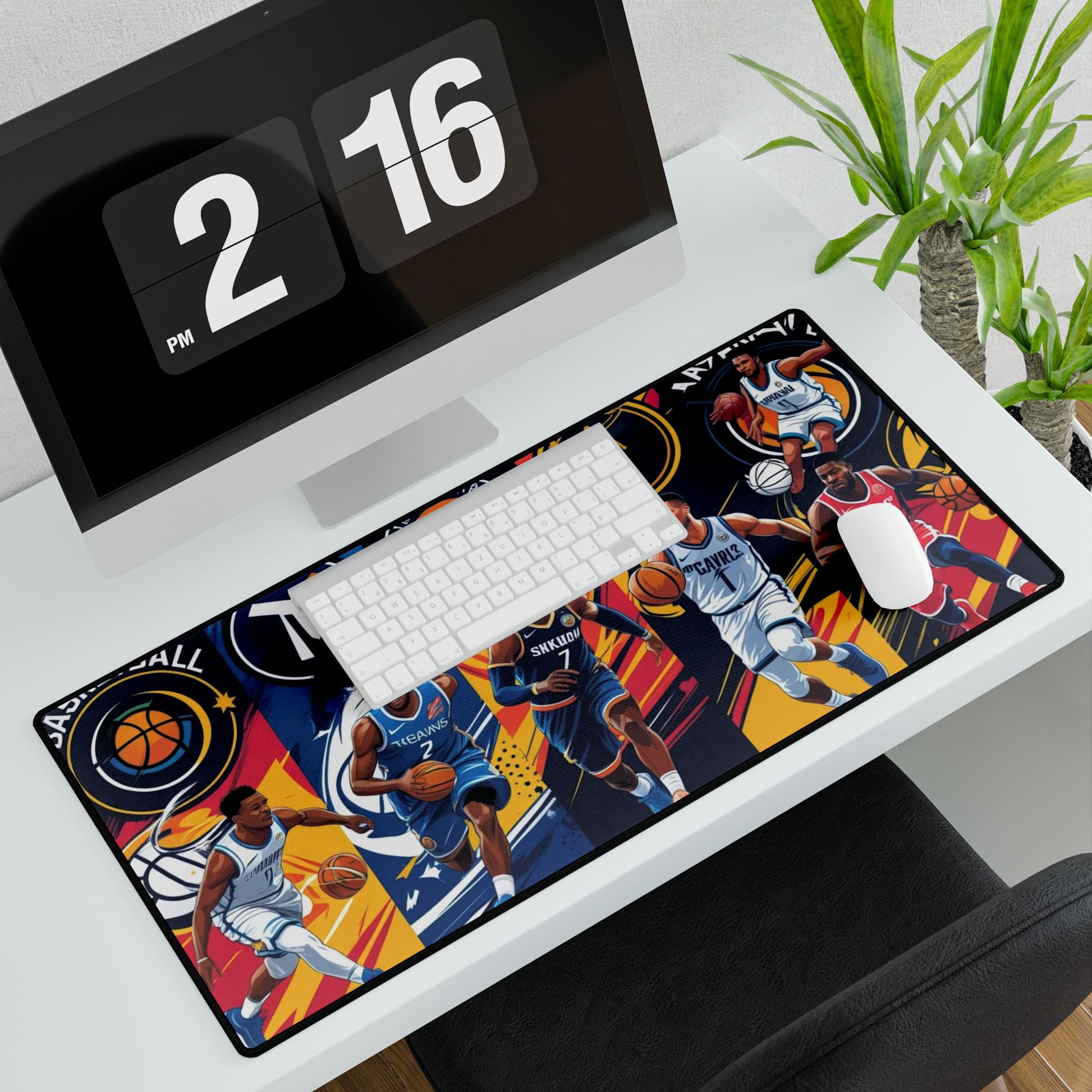 Schreibtischunterlagen mit Basketball-Motiven für Sportliebhaber, Gaming, Bürodekor, Geschenk für Gamer, NBA-Fans, Geburtstag, Weihnachten