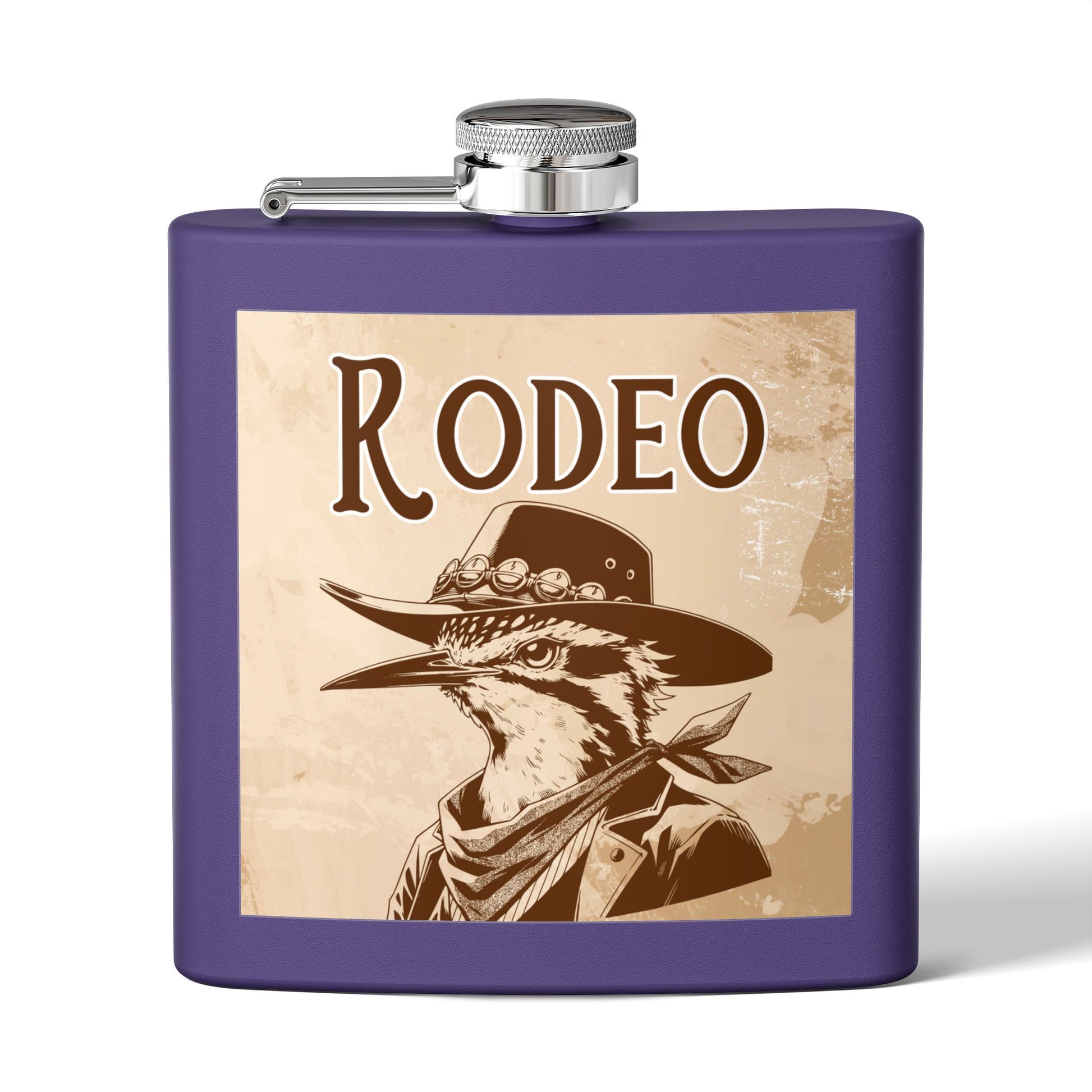 Rodeo-Flachmann aus Edelstahl | Cowboy-Geschenk | Western-Dekor | Party-Flachmann | Rustikales Hochzeitsgeschenk | Abenteuerausrüstung | Schnapsflachmann