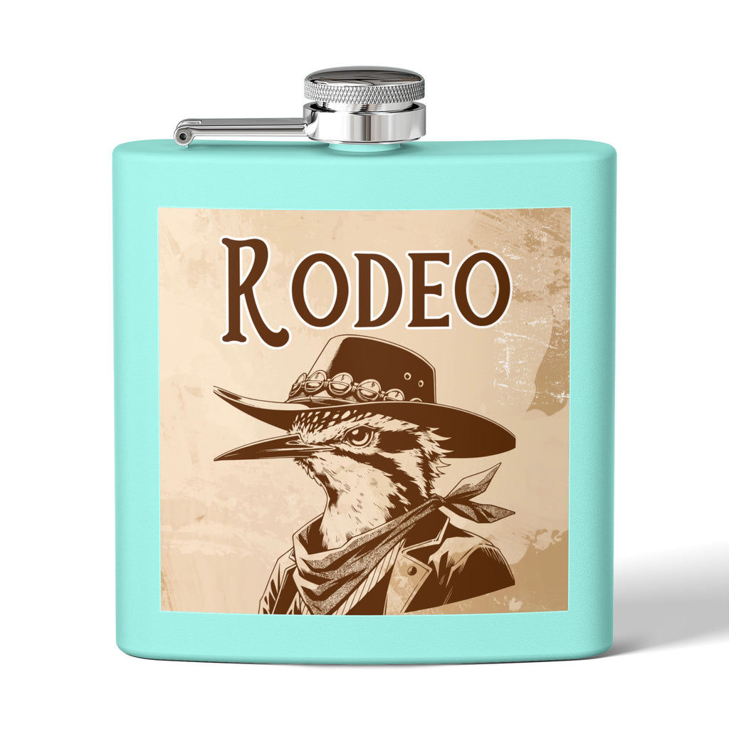 Rodeo-Flachmann aus Edelstahl | Cowboy-Geschenk | Western-Dekor | Party-Flachmann | Rustikales Hochzeitsgeschenk | Abenteuerausrüstung | Schnapsflachmann