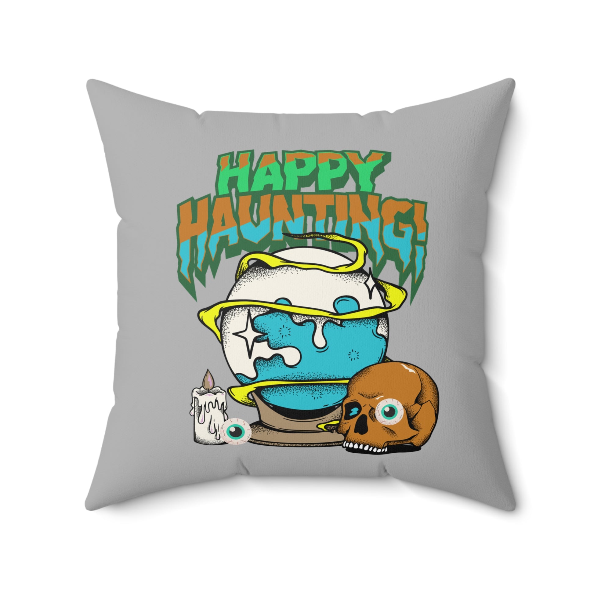 Halloween Dekokissen, Happy Haunting Couchkissen, Gruseliges Wohndekor, Goth Kissenbezug, Jahreszeitenkissen