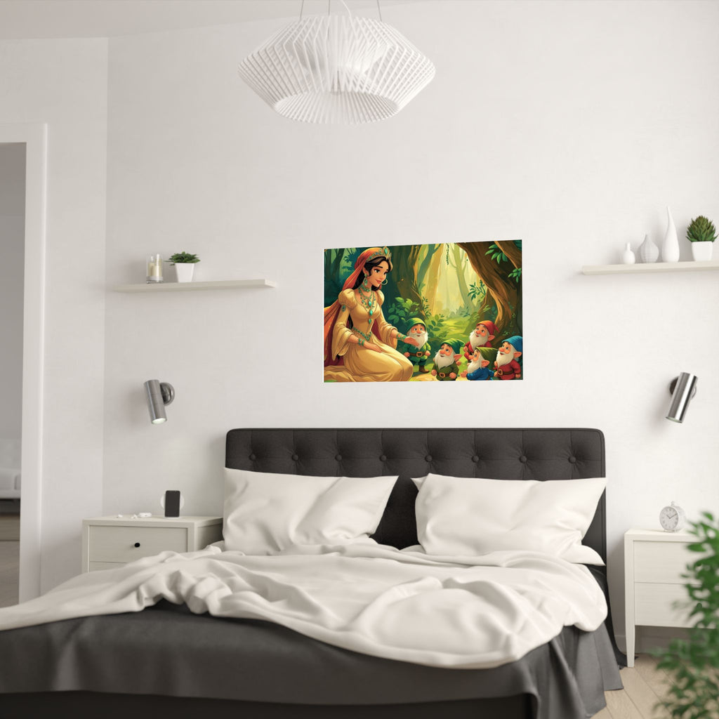 Zauberhafte Satin Wandkunst, Zauberhafter Wald Kunstdruck, Wunderliches Wohndekor, Märchen Poster, Kinderzimmer Wanddekoration