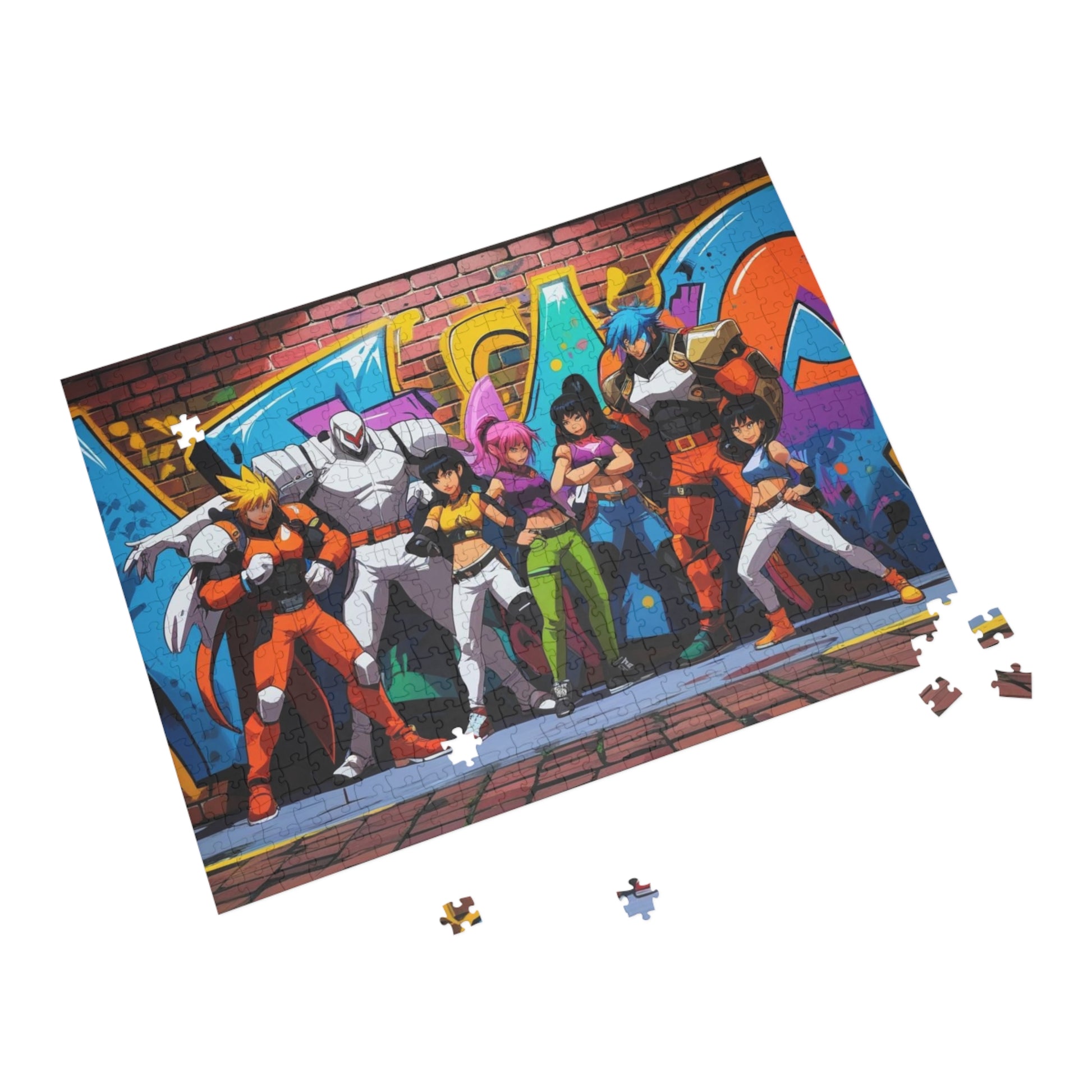 Anime-Street-Art-Puzzle 500-teiliges kreatives Puzzle für Spaß zu Hause, Geschenk für Gamer, Geburtstag, Familienabend