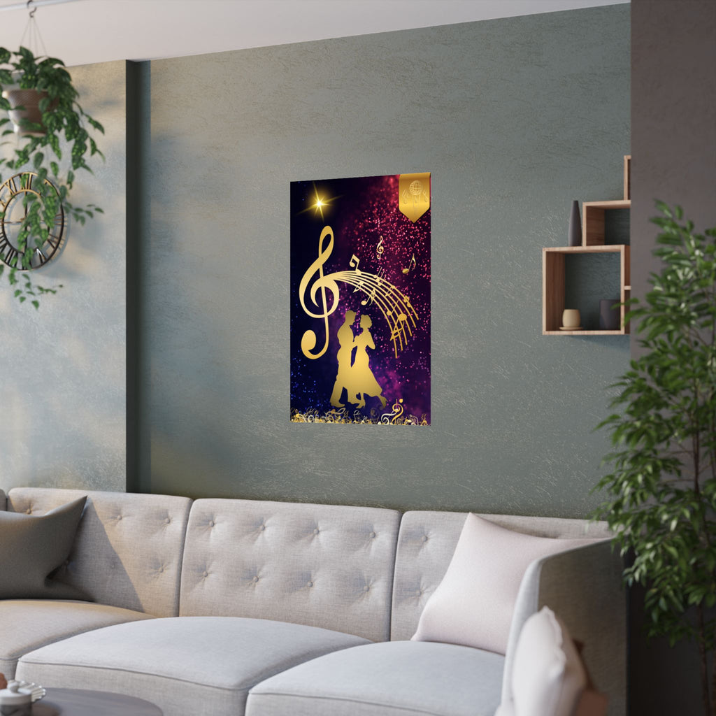 Elegantes Satin-Poster mit Musikthema, romantische Wandkunst, perfekt für Musiker, Geschenk für Musikliebhaber, Heimdekoration, Jubiläumsgeschenk