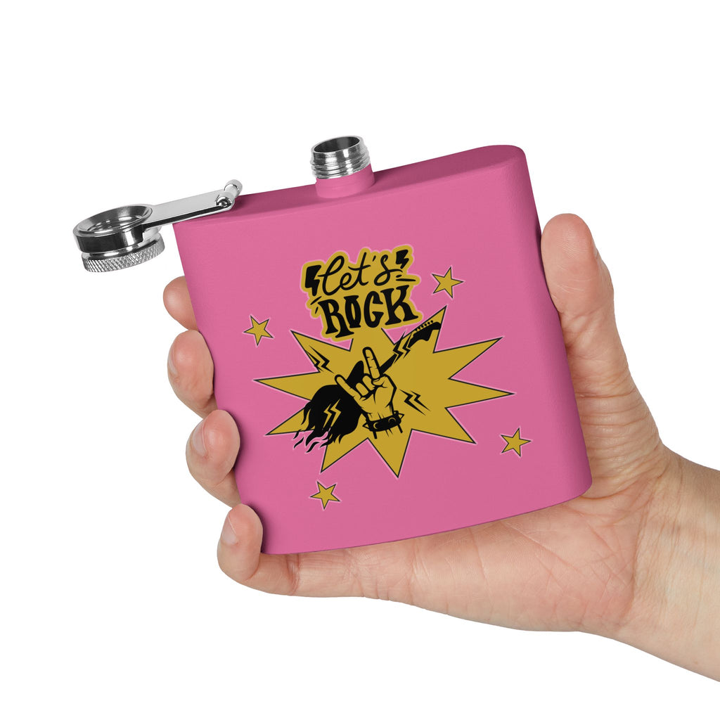 Edelstahl-Flachmann „Rock On“ – 170 ml „Let’s Rock“-Design für Musikliebhaber