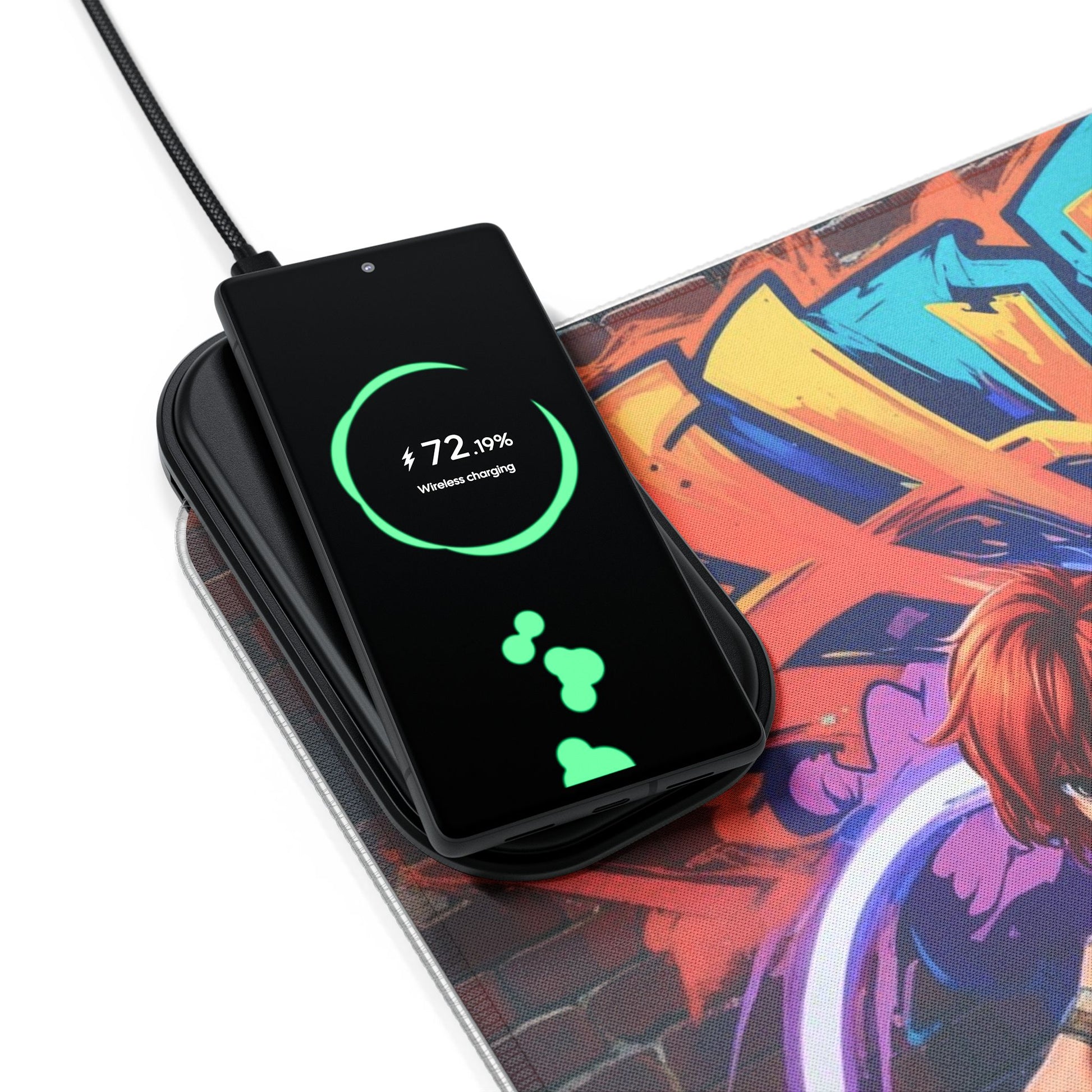 LED-Gaming-Mauspad mit kabelloser Aufladung – Perfekt für Gamer, Gaming-Setup-Dekor, Schreibtischzubehör, Geschenk für Technikliebhaber, RGB-Schreibtischmatte