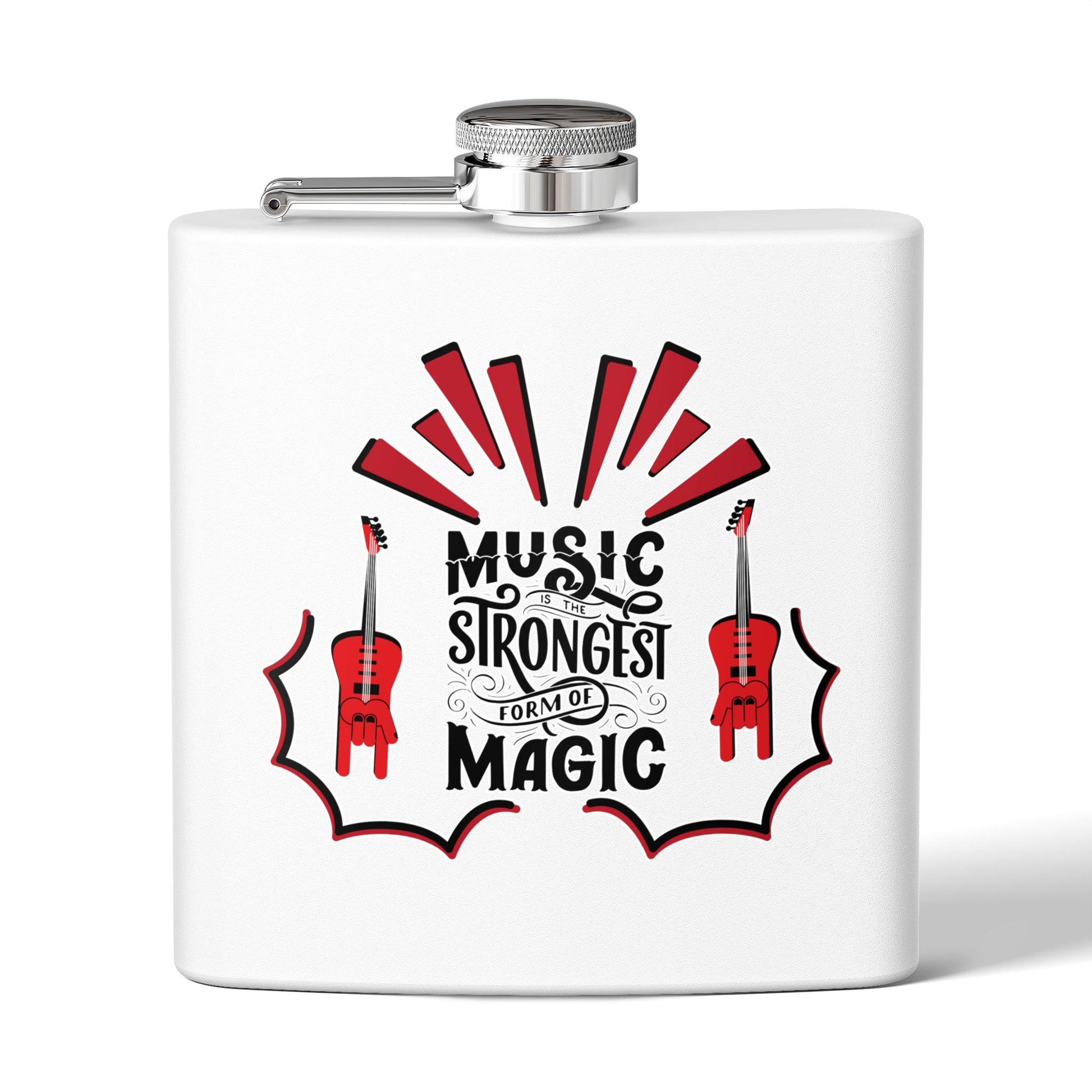 Edelstahl-Flachmann „Music Magic“ – 170 ml – perfektes Geschenk für Musiker und Musikliebhaber