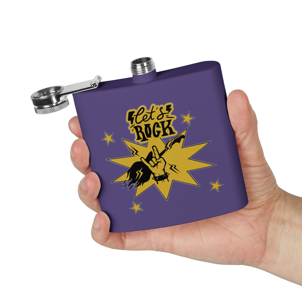 Edelstahl-Flachmann „Rock On“ – 170 ml „Let’s Rock“-Design für Musikliebhaber