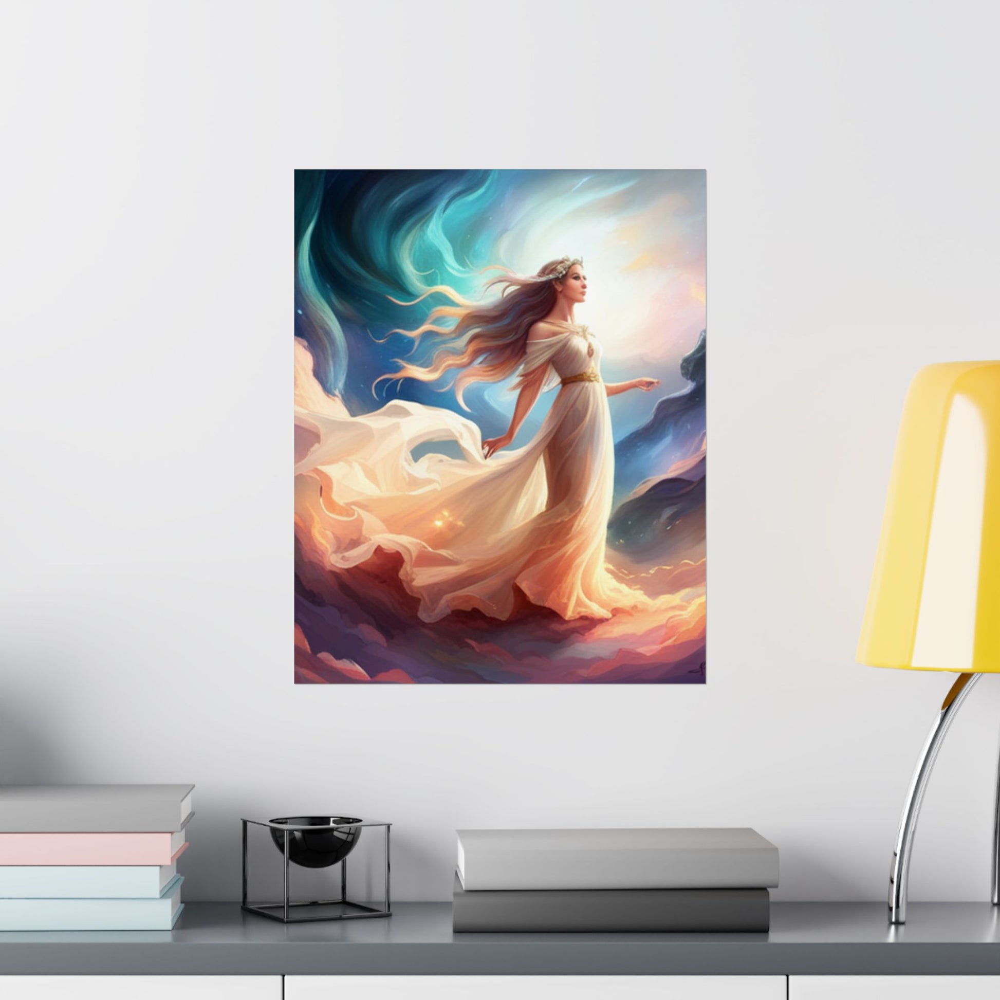 Dreamy Satin Poster Art Print, Vibrant Wall Decor, Whimsical Home Aesthetic, Gift for Art Lovers, Magical Decor