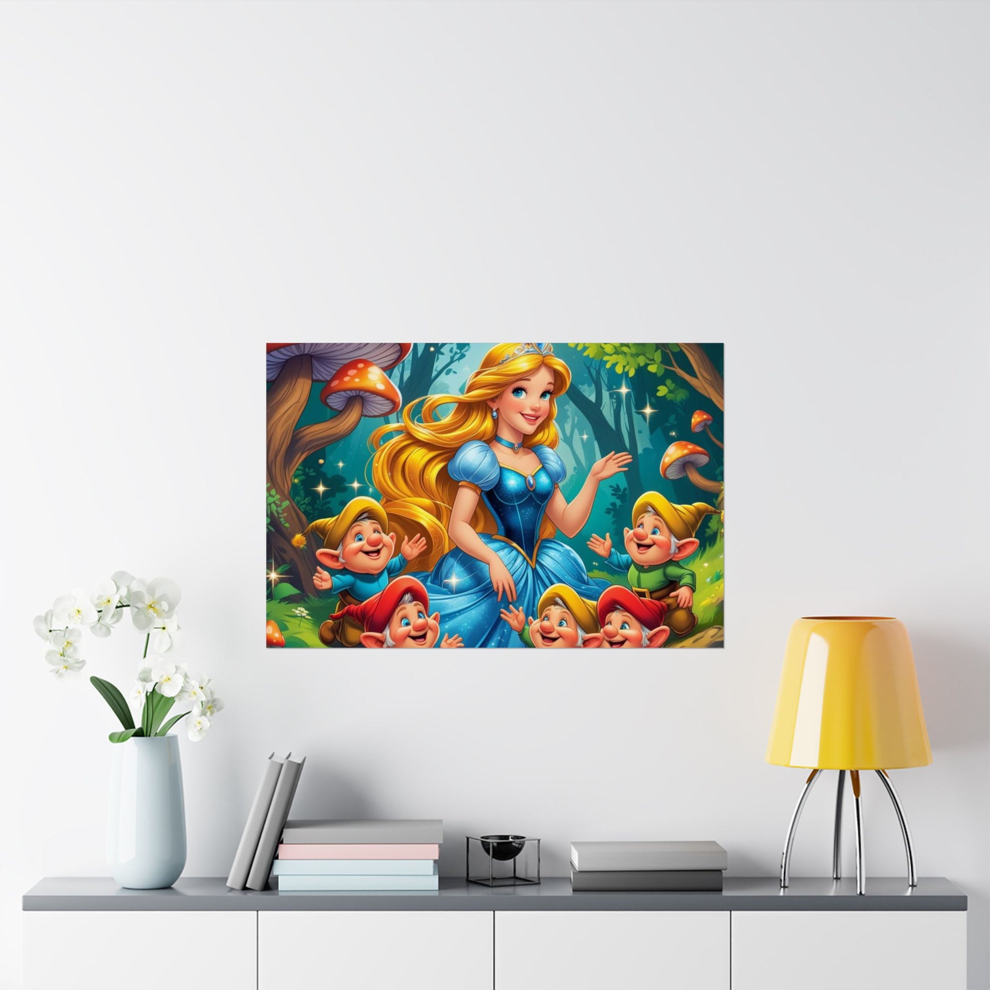 Wunderliche Satinposter für Kinderzimmer, Prinzessinnen-Dekor, Fantasy-Wandkunst, Geburtstagsgeschenk, Kinderzimmerdekoration